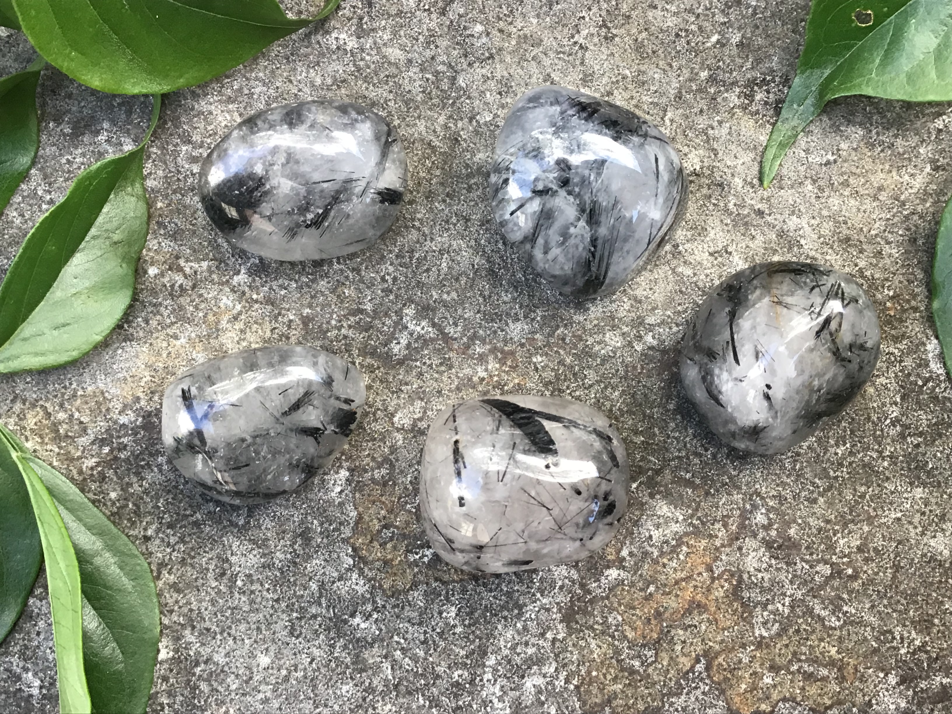 Tourmalated Quartz – Tumbled Stone