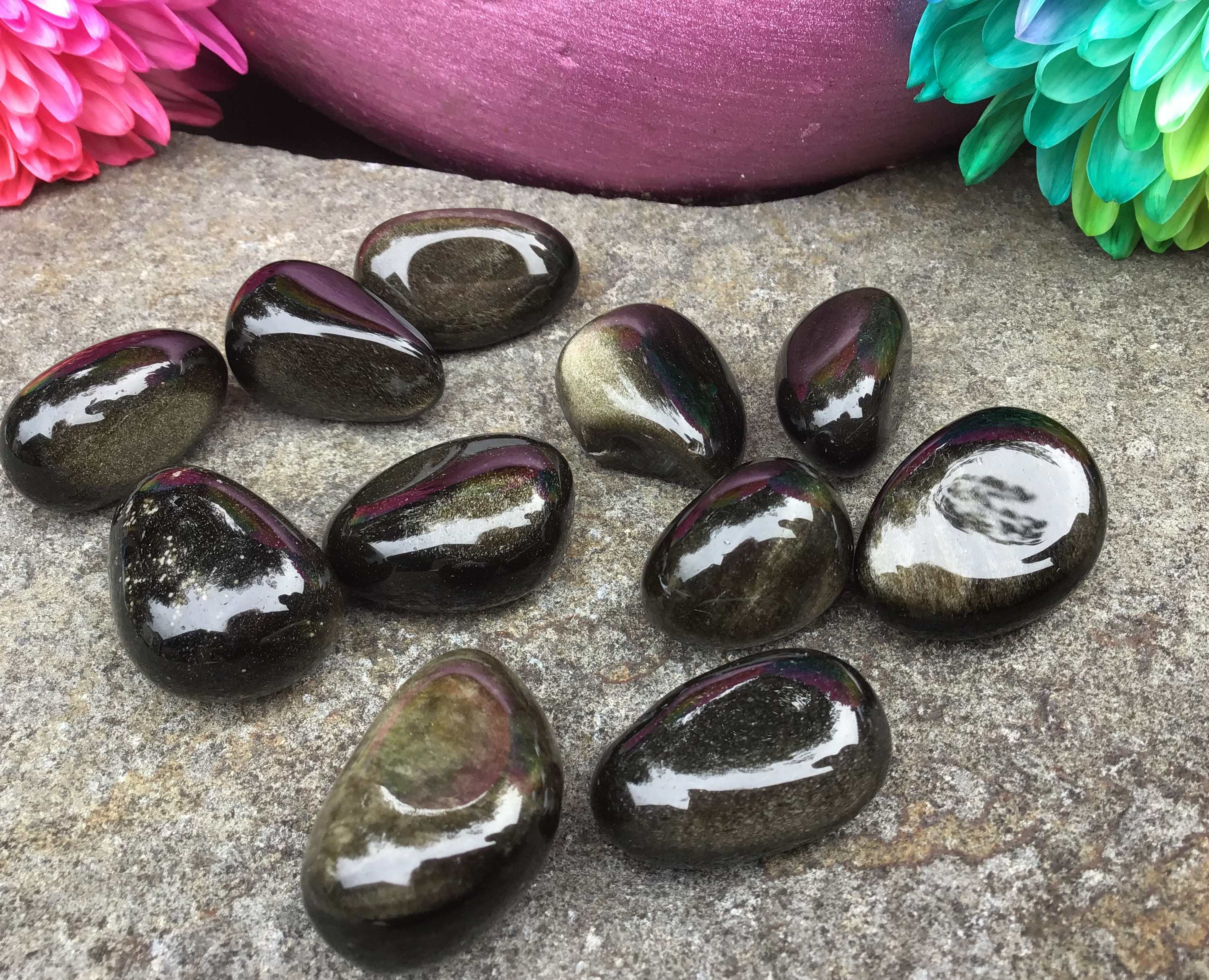Golden Sheen Obsidian – Tumbled Stone