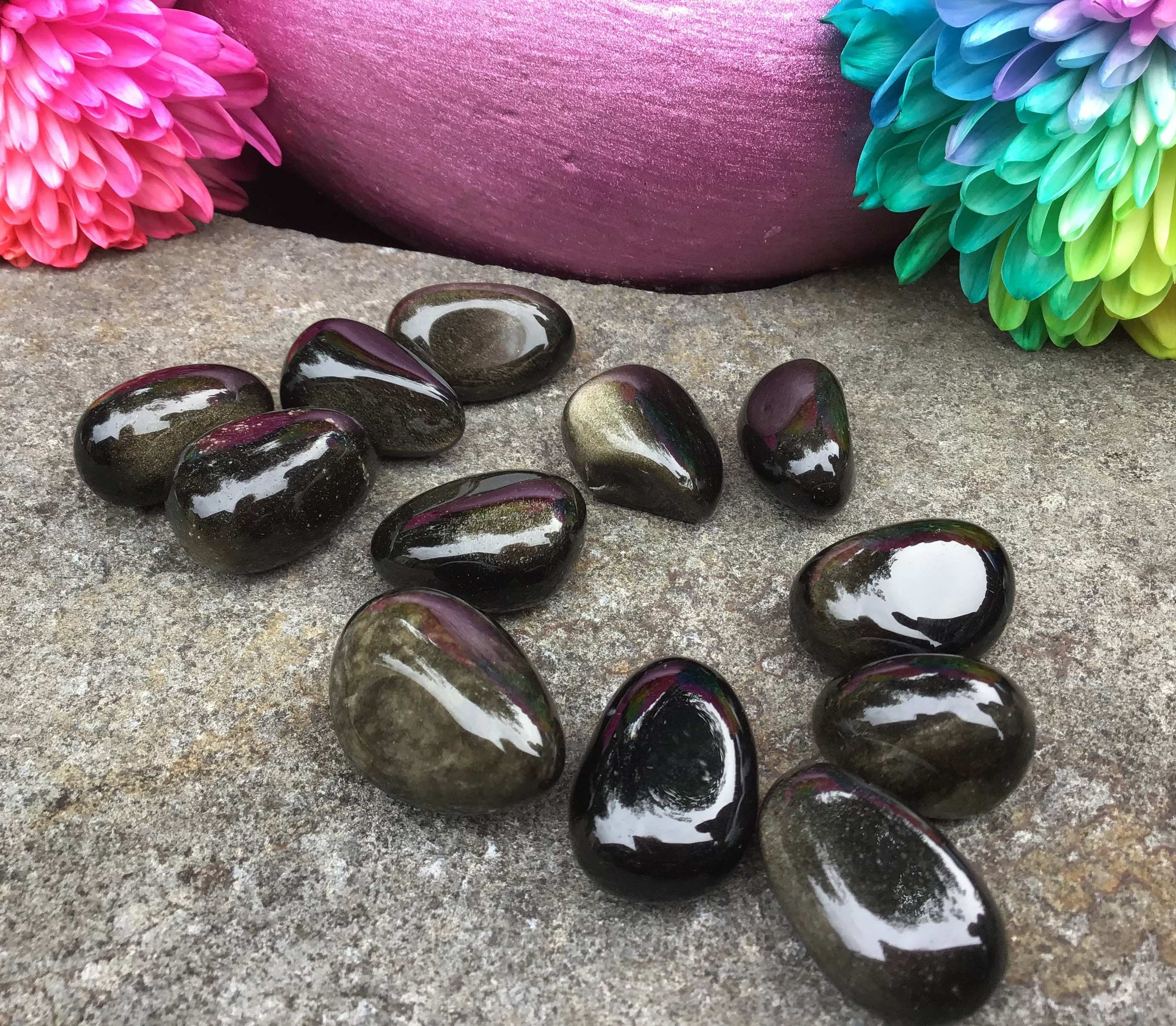 Golden Sheen Obsidian – Tumbled Stone