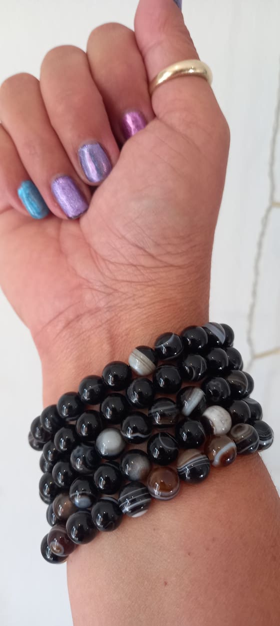 Black Striped Agate – Bracelet