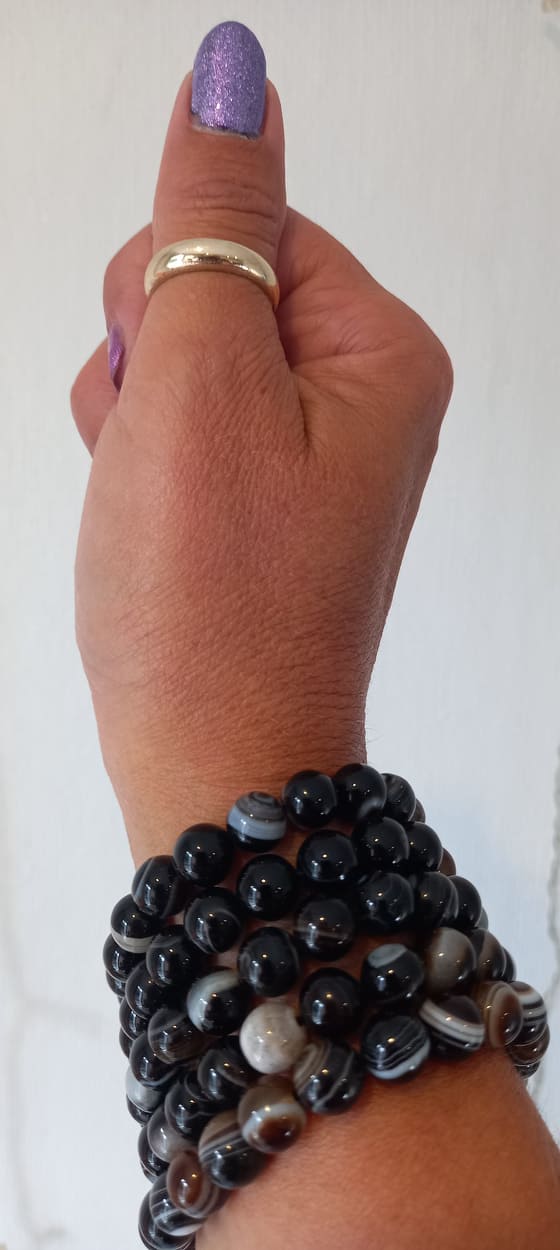 Black Striped Agate – Bracelet