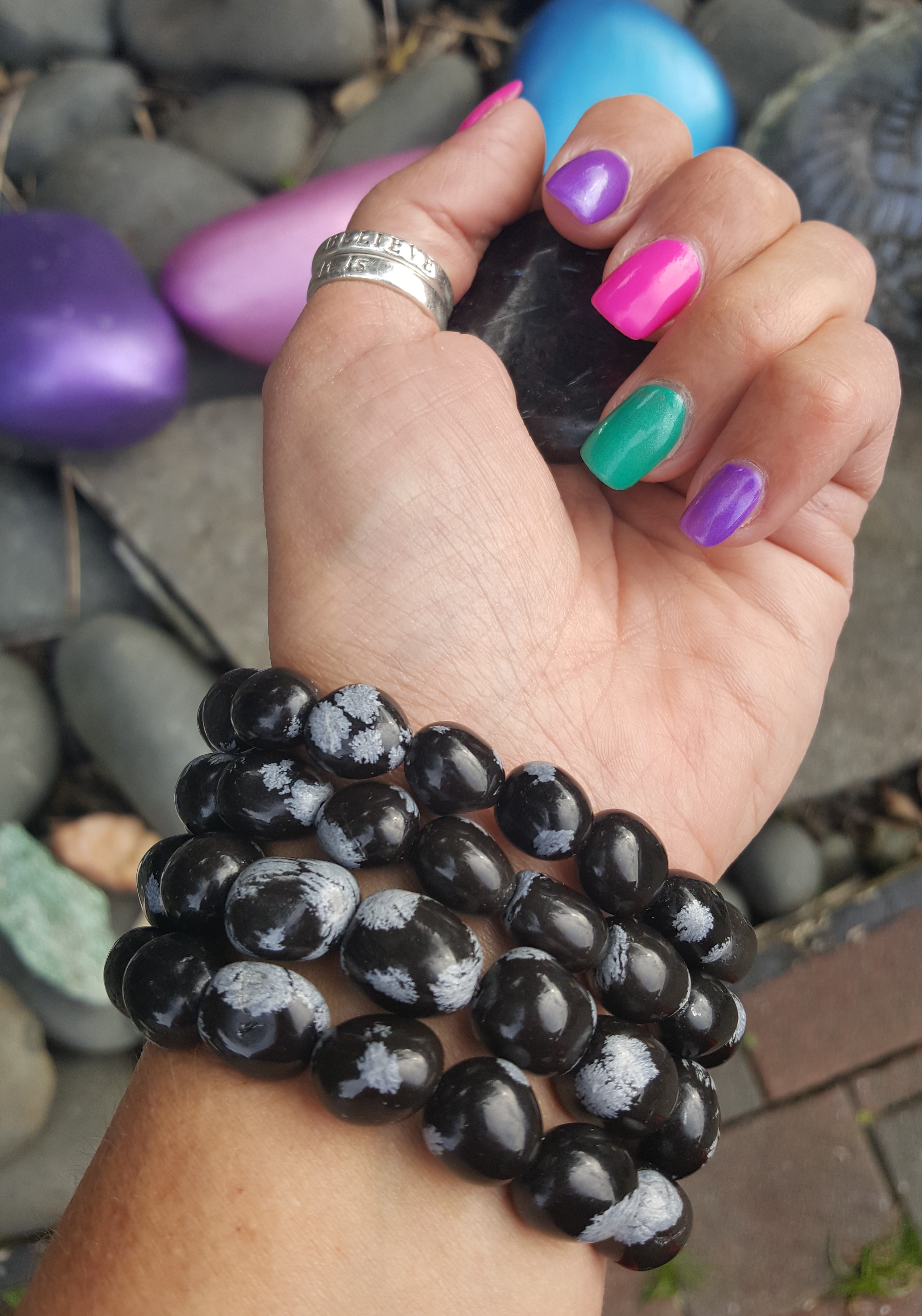 Snowflake Obsidian – Bracelet