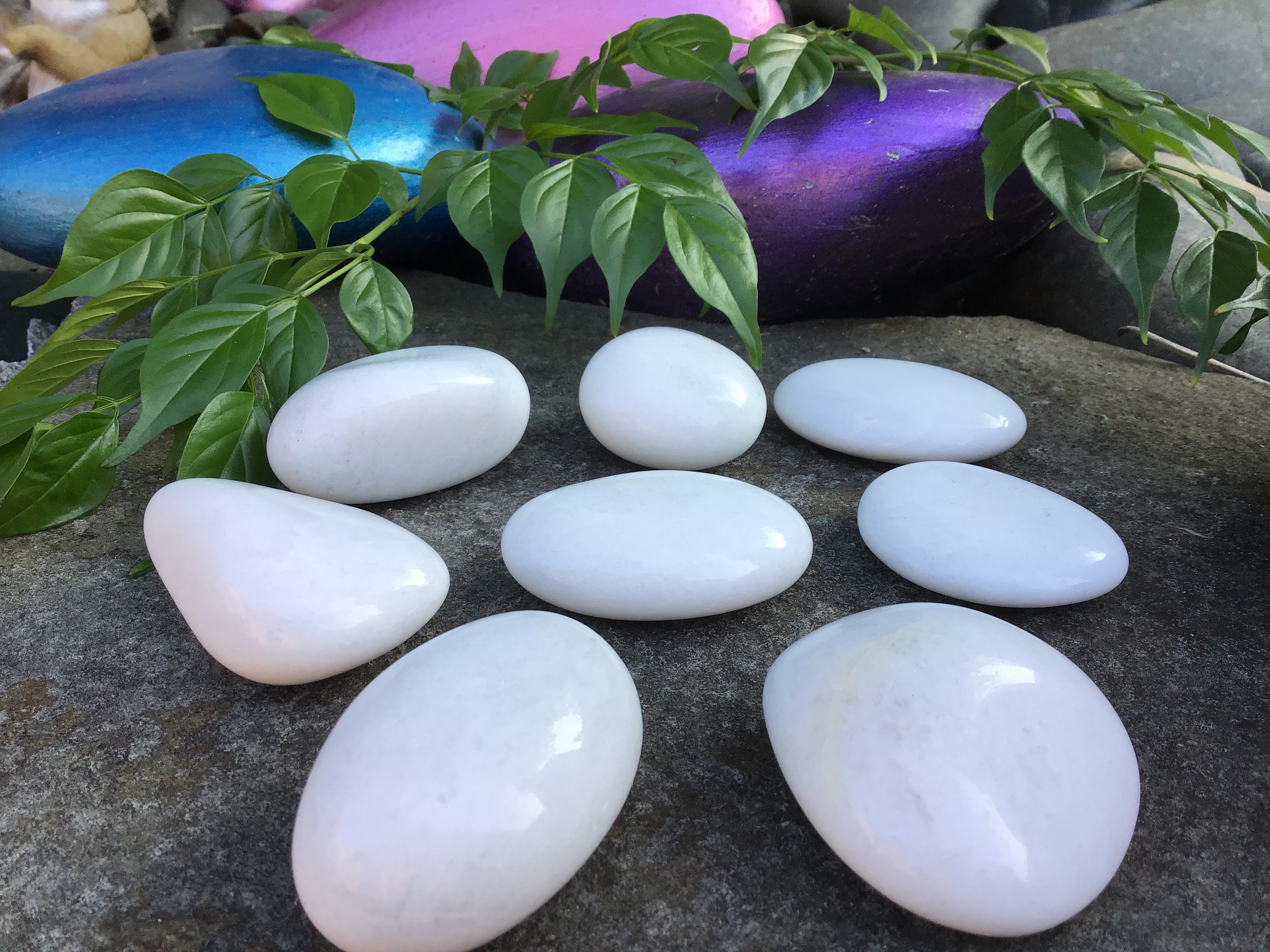 Snow Quartz - Palm Stone