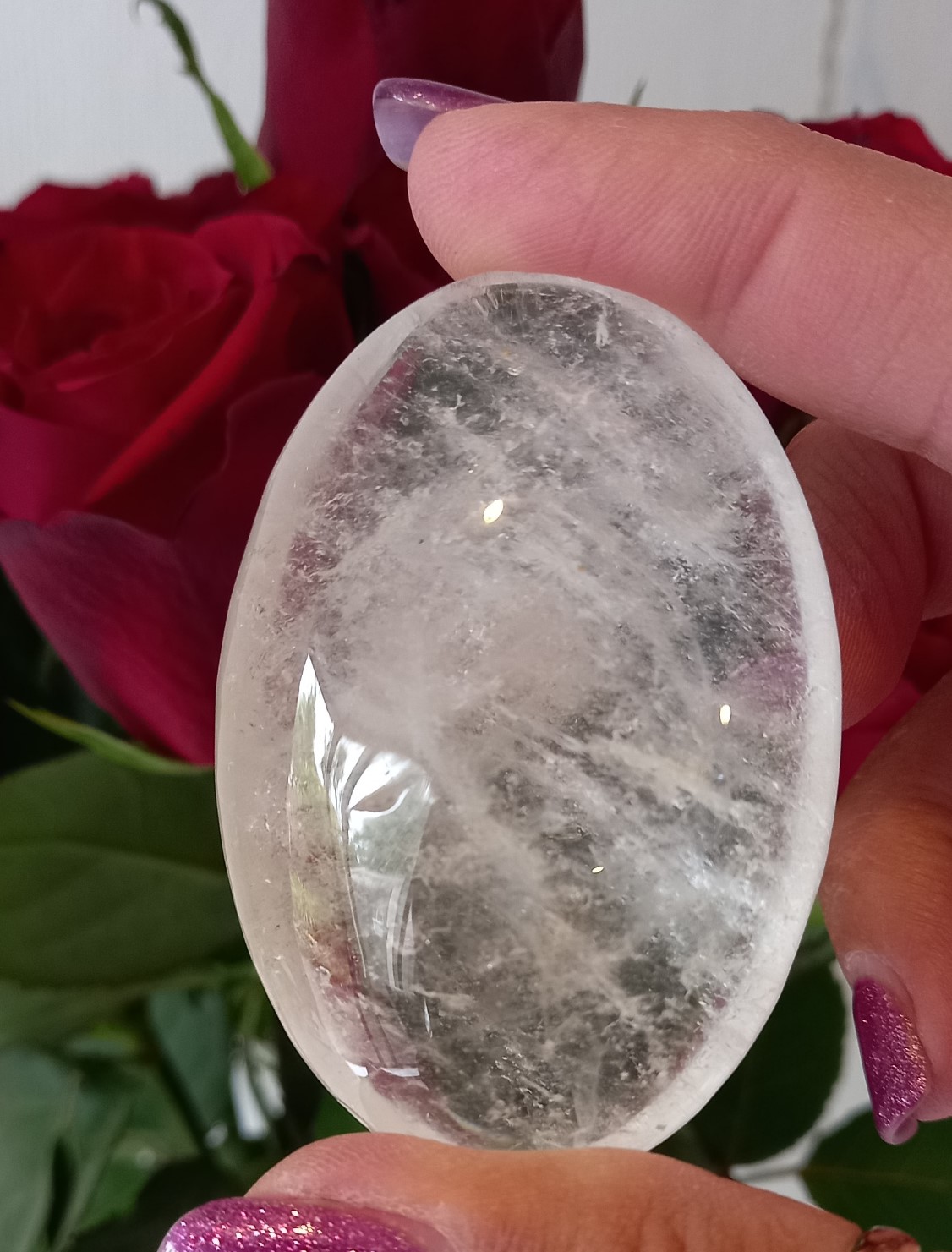Clear Quartz - Palm Stone