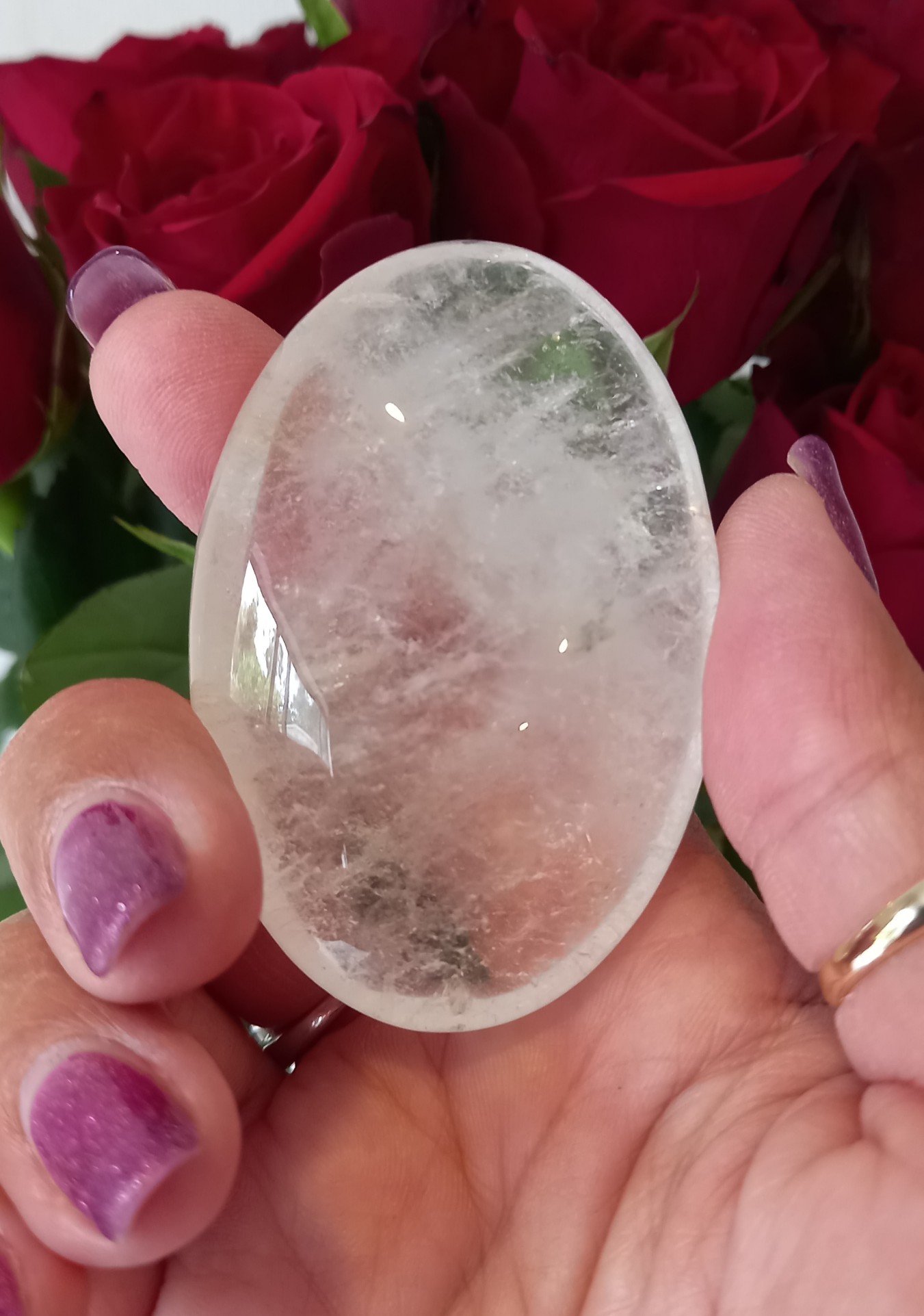 Clear Quartz - Palm Stone