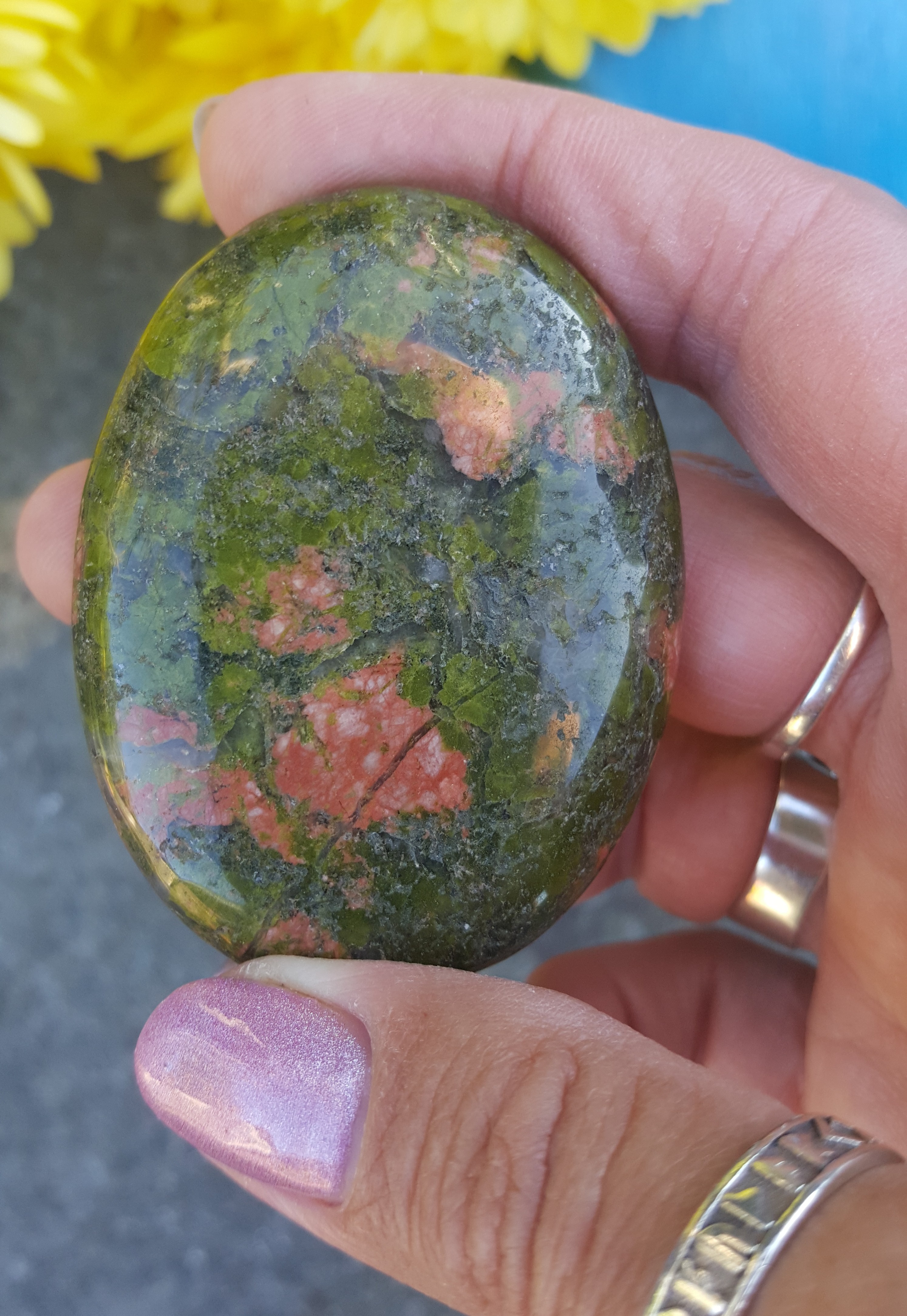 Unakite Jasper – Palm Stone