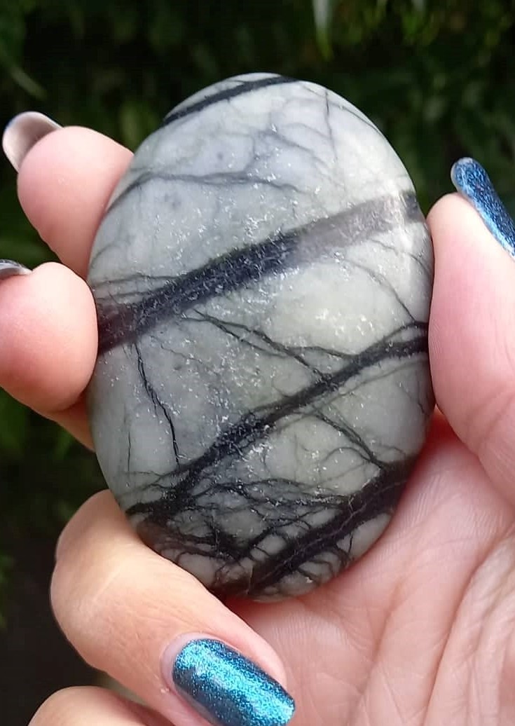 Spiderweb Jasper – Palm Stone