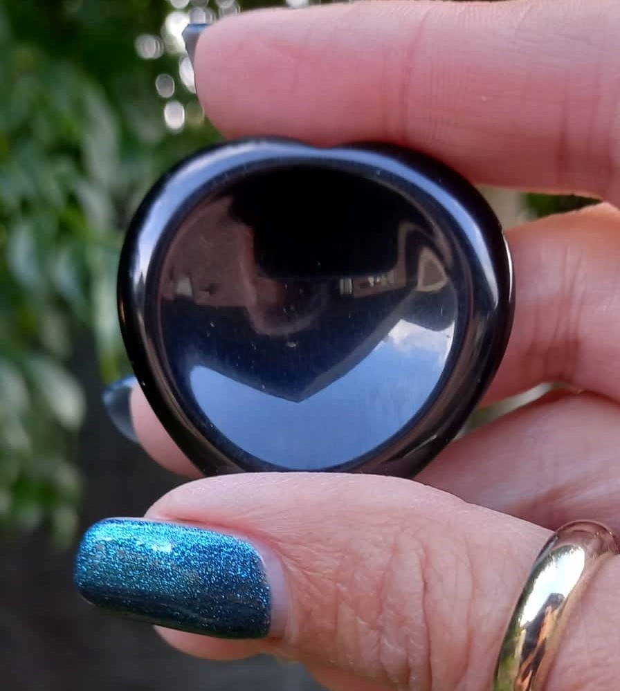 Black Obsidian – Heart Worry Stone