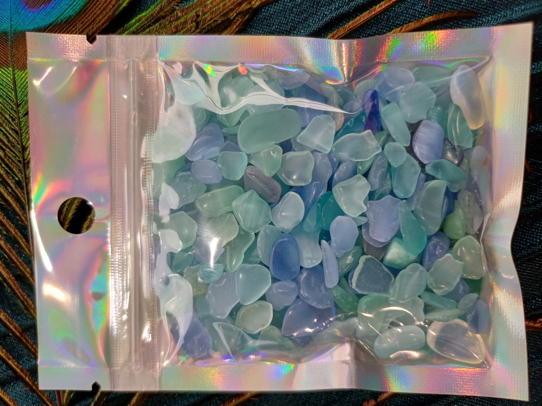 Blue Cat’s Eye – Chip Stones Packet