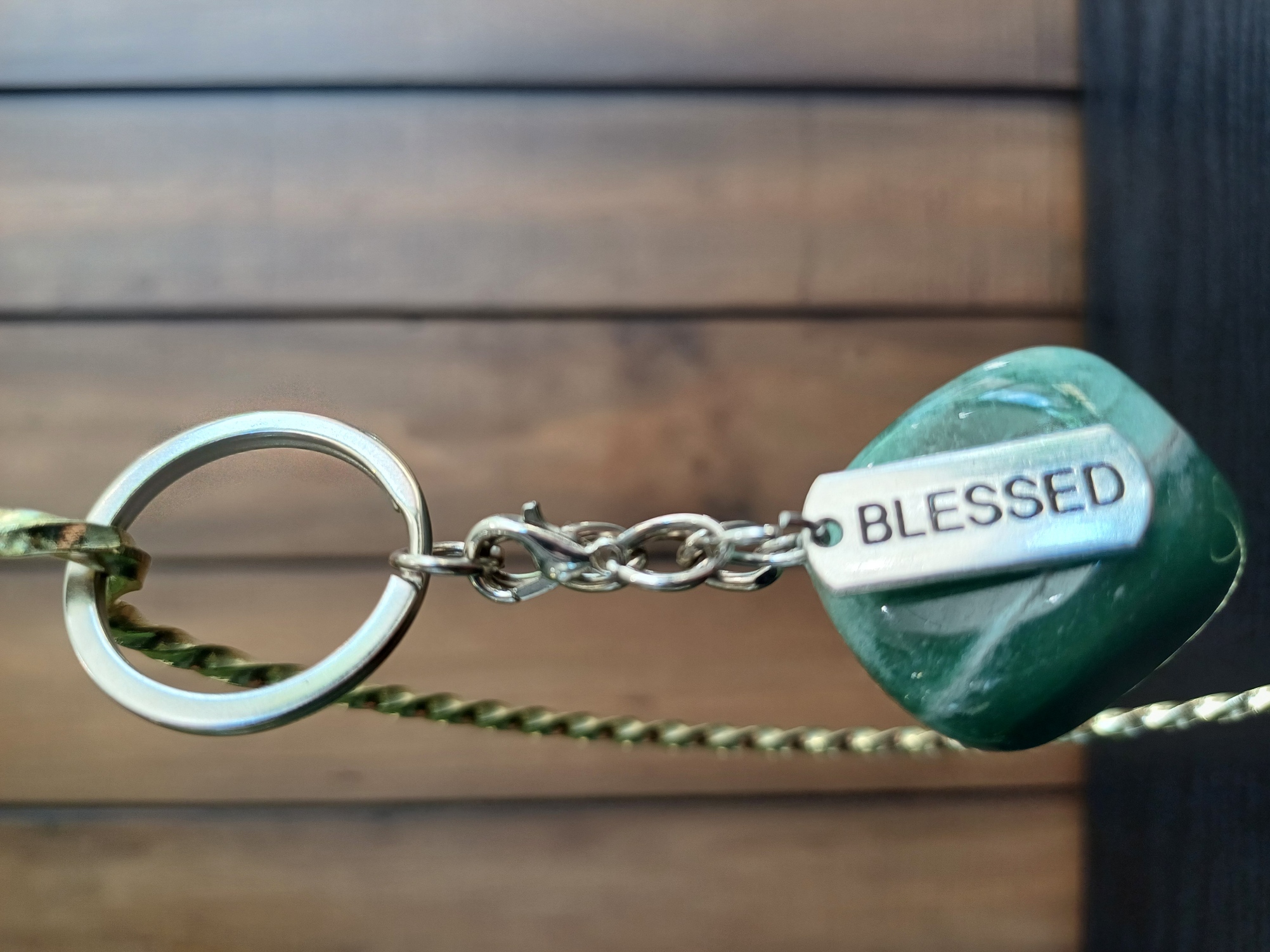 Green Aventurine – “Blessed” – Key Chain