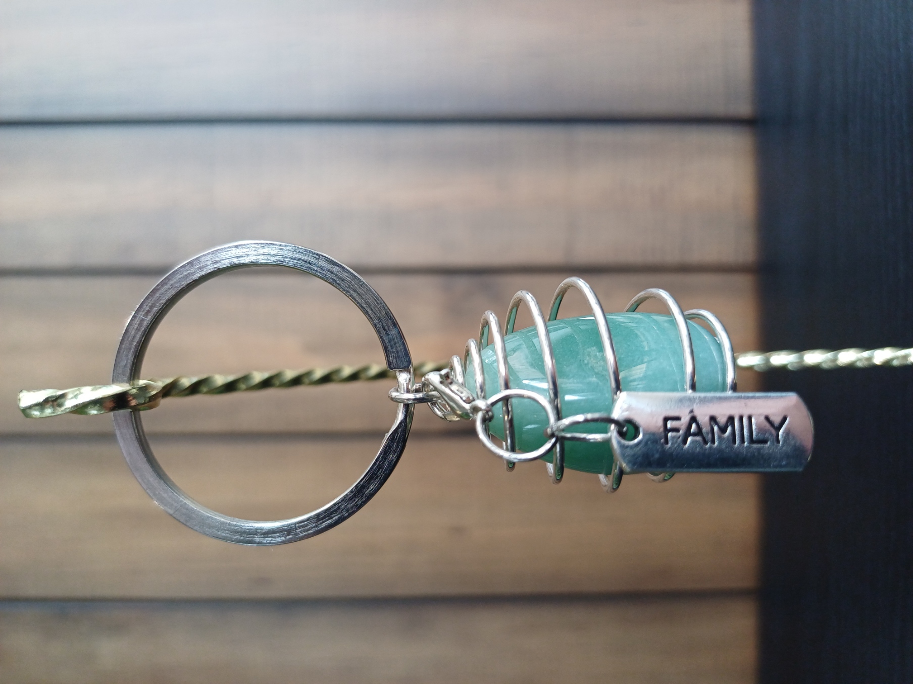Green Aventurine – “Family” – Key Chain