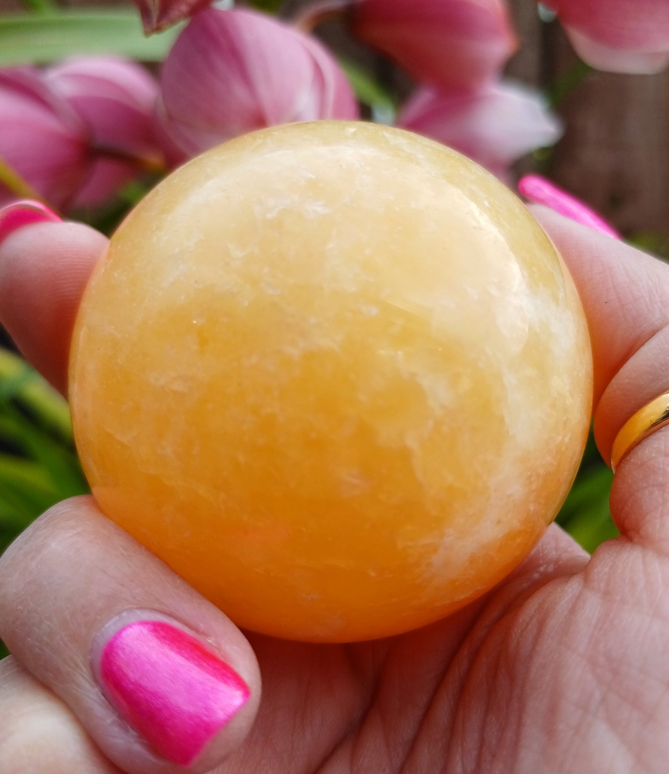 Honey Calcite – Sphere #2