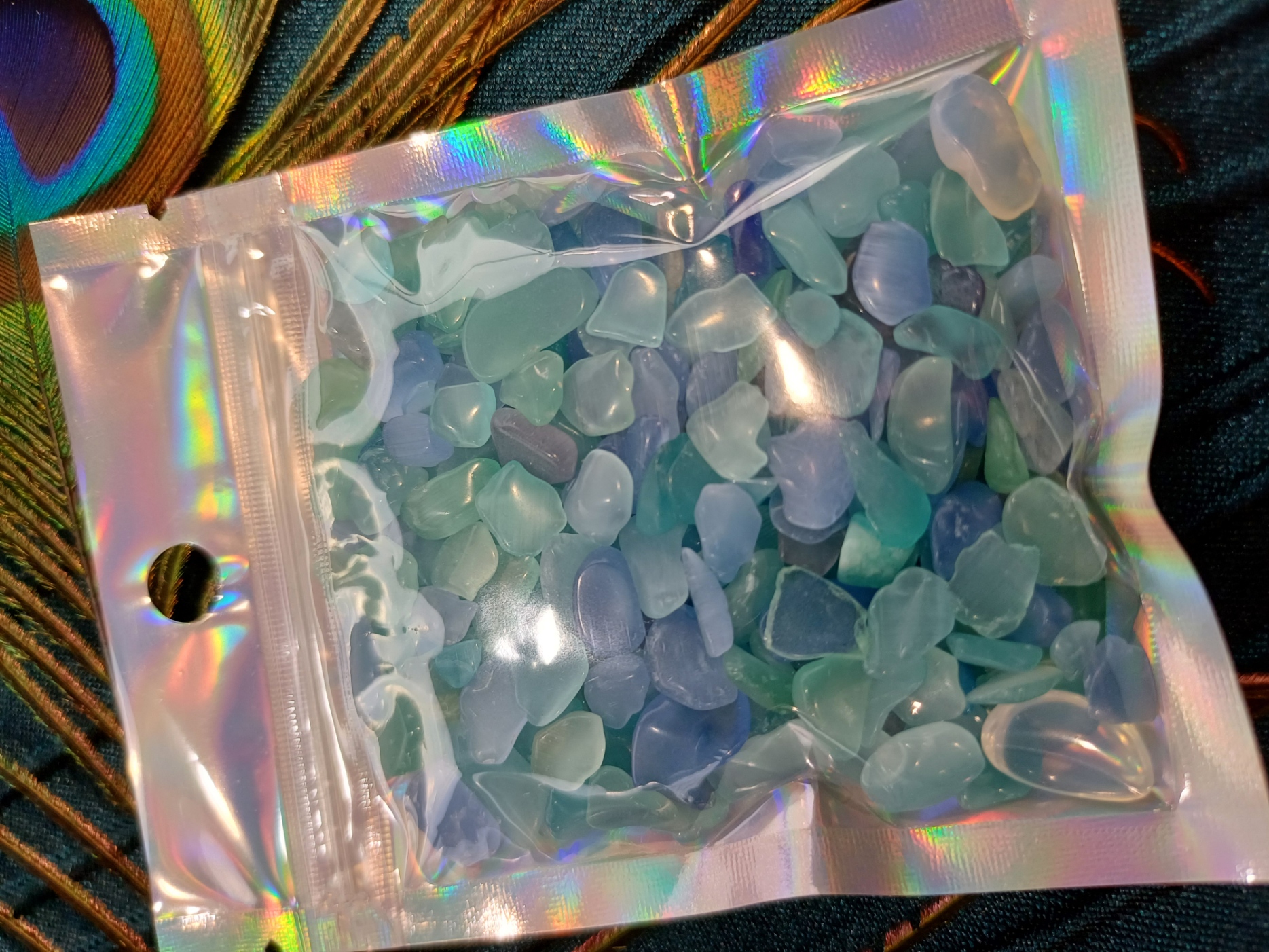 Blue Cat’s Eye – Chip Stones Packet