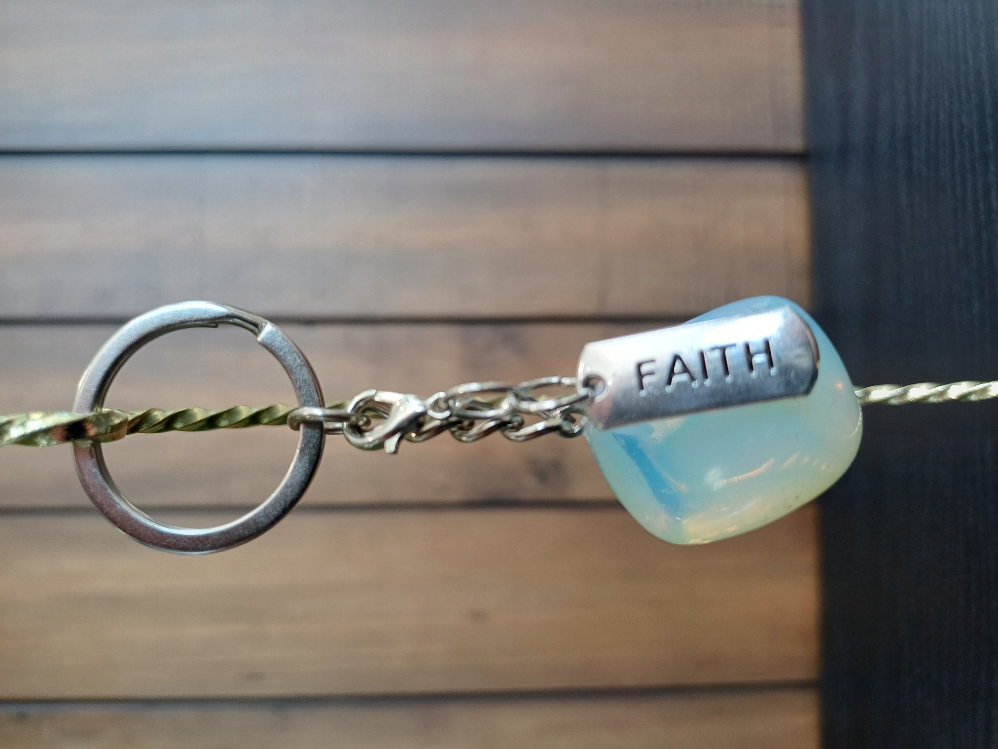 Opalite – “Faith” – Key Chain