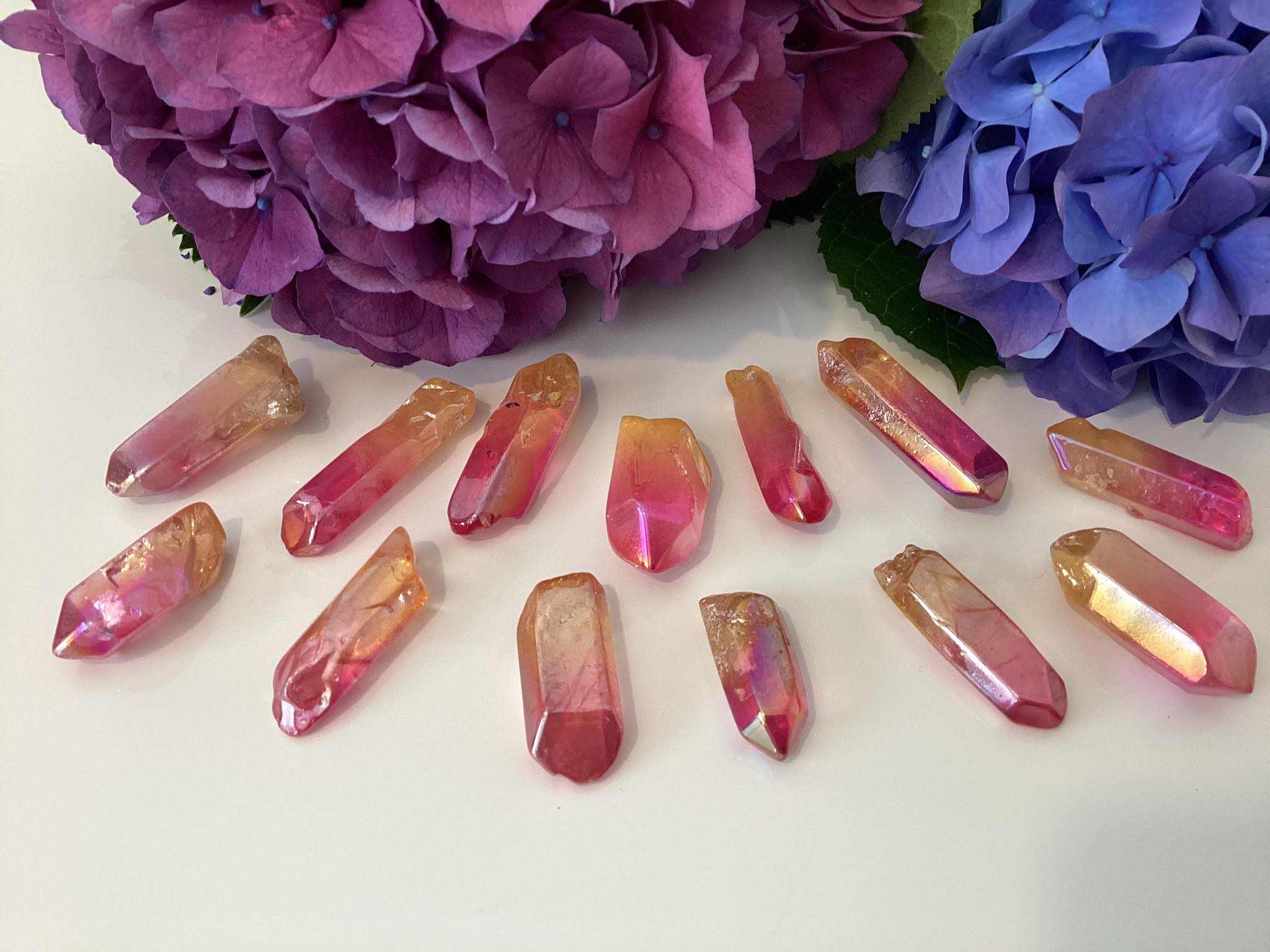 Pink / Yellow Aura - Quartz Point
