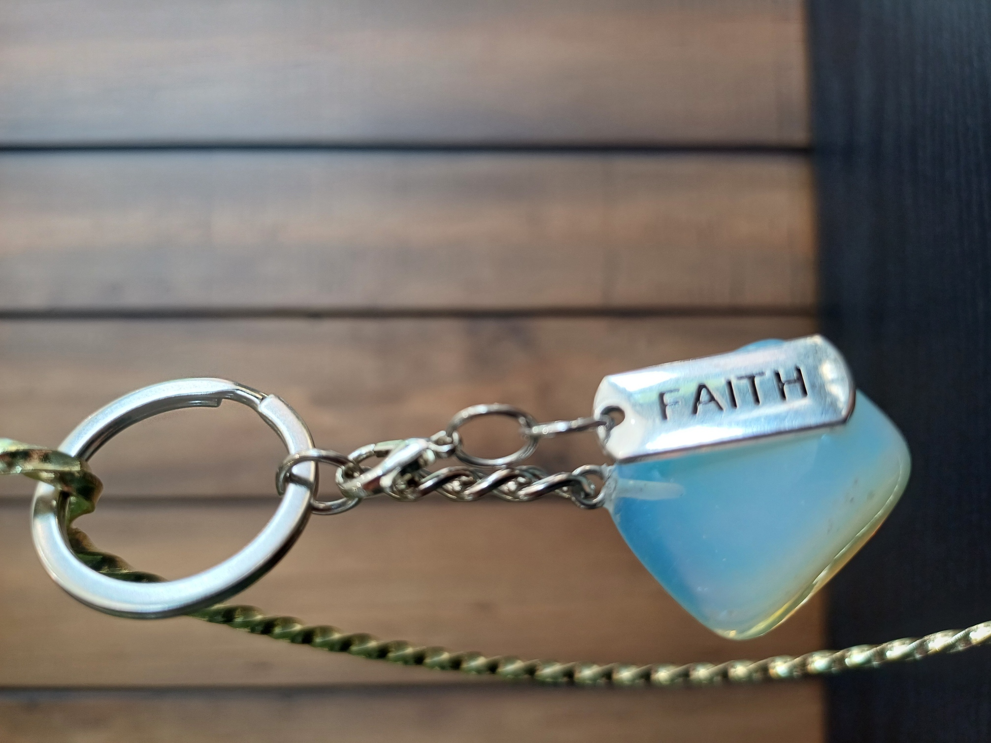 Opalite – “Faith” – Key Chain