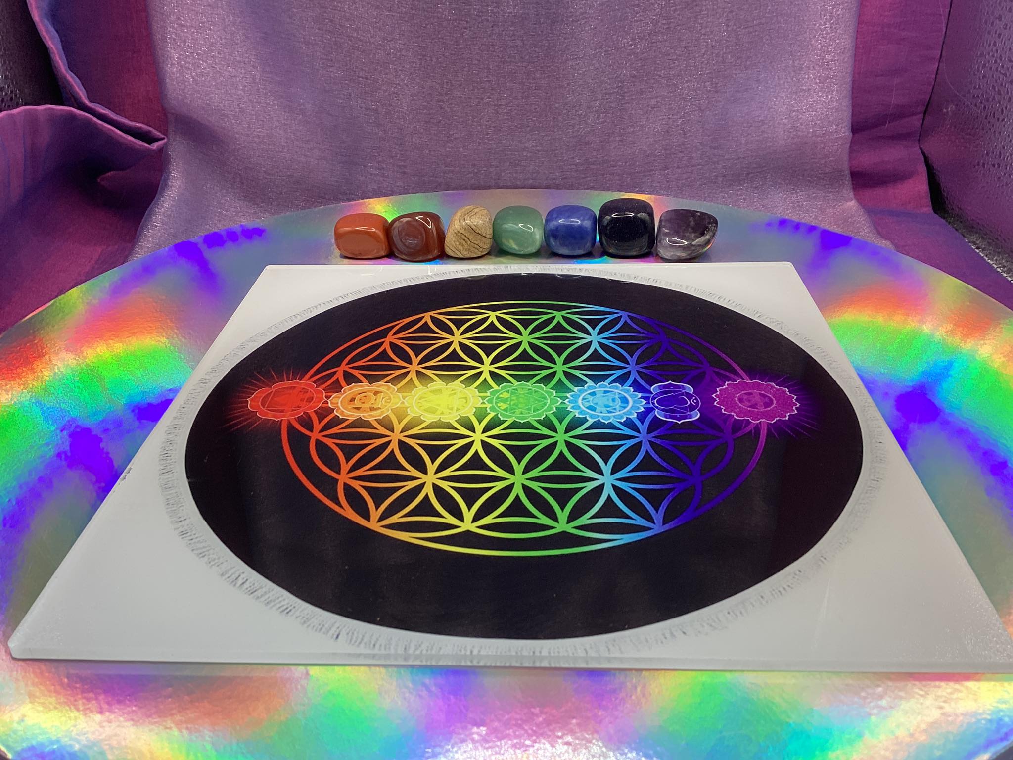 Chakra Grid Set for Healing - with Crystals