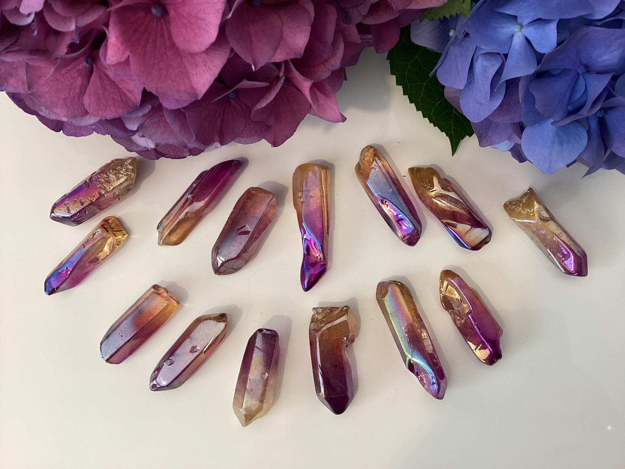 Purple / Yellow Aura - Quartz Point