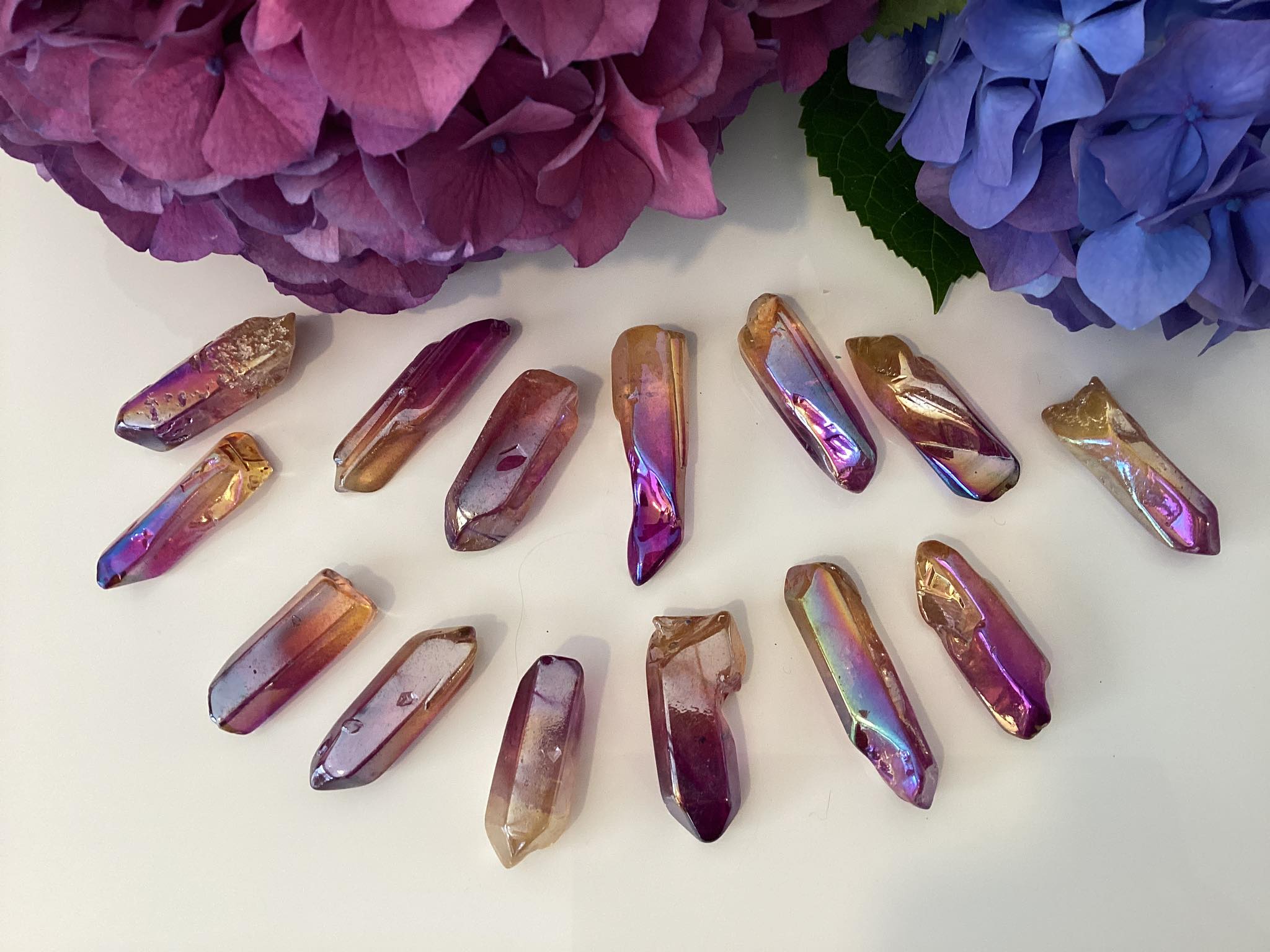 Purple / Yellow Aura - Quartz Point