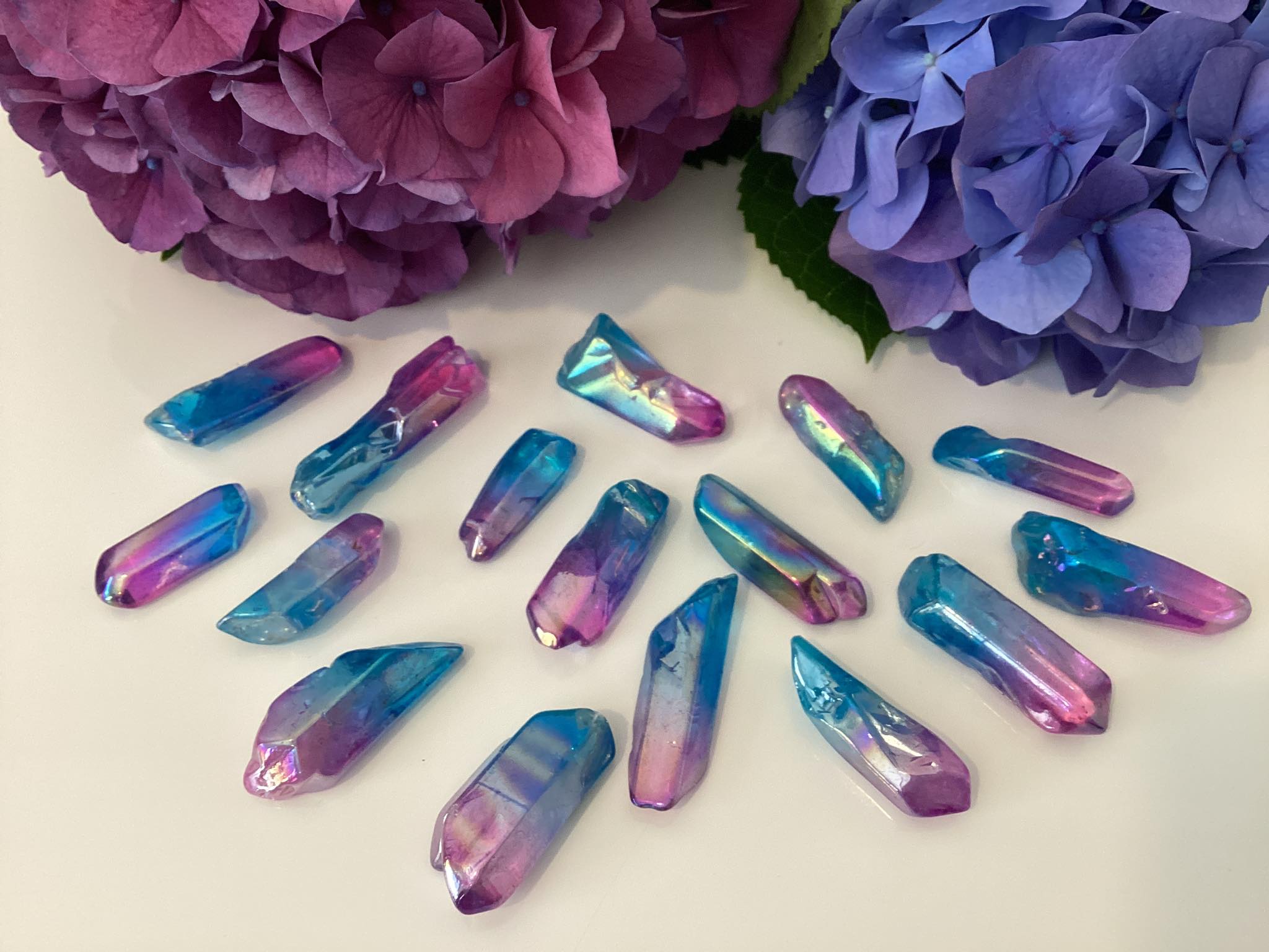 Blue / Pink Aura - Quartz Point