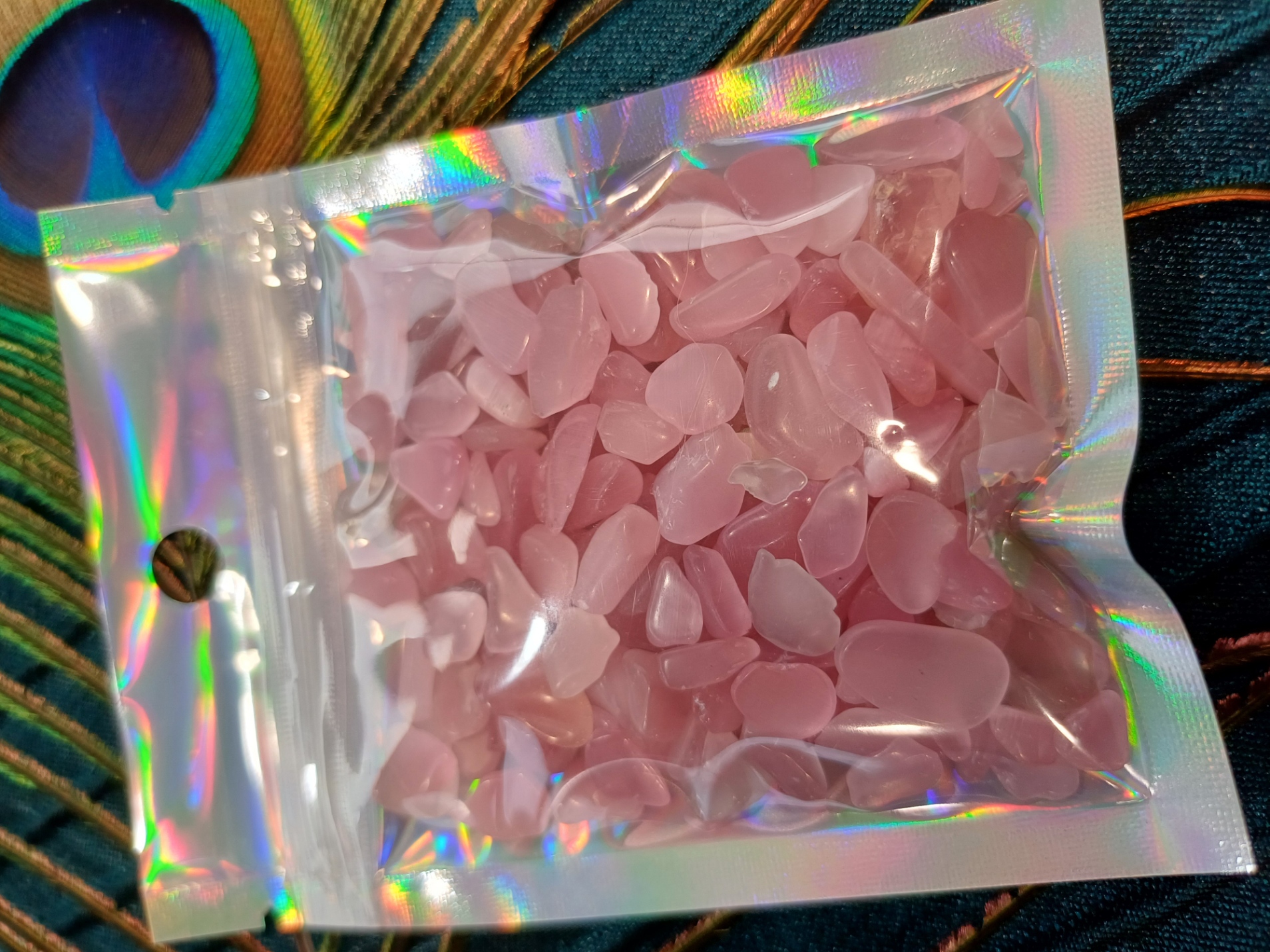 Pink Cat’s Eye – Chip Stones Packet