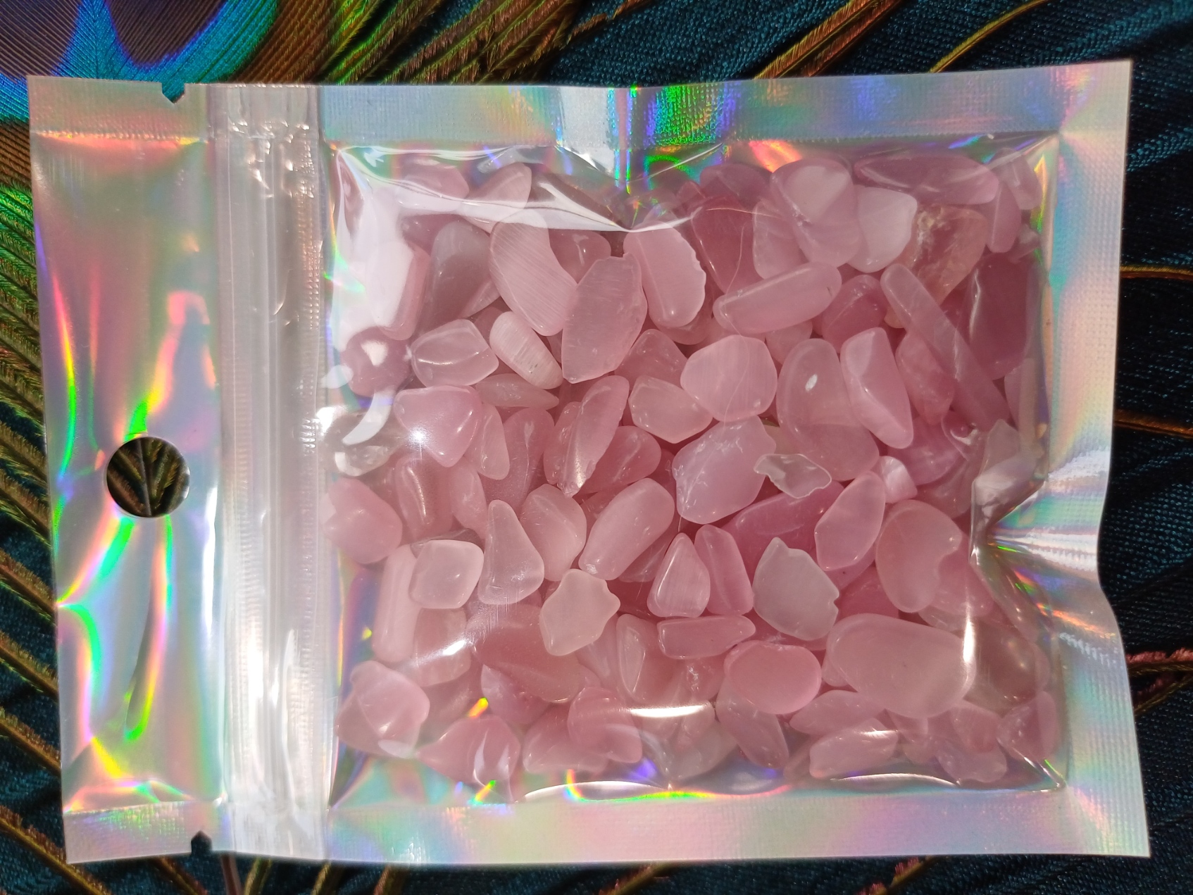 Pink Cat’s Eye – Chip Stones Packet