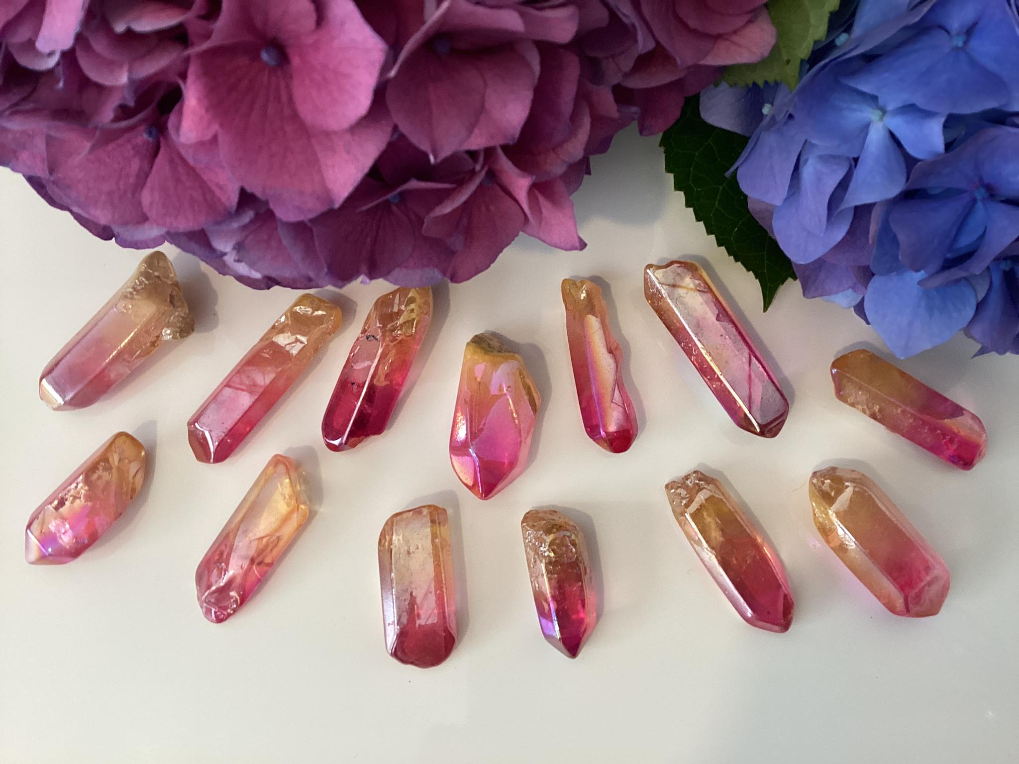 Pink / Yellow Aura - Quartz Point