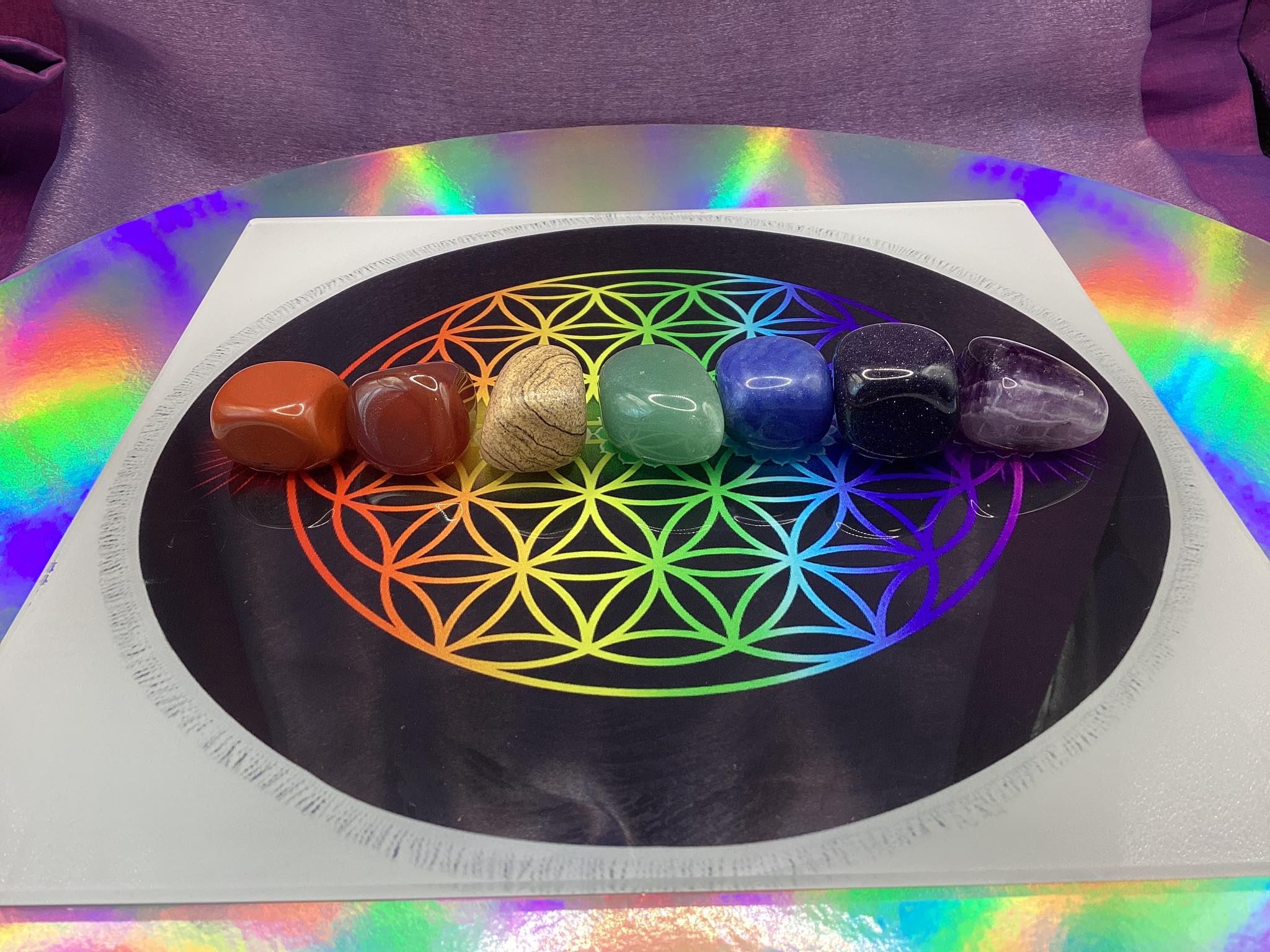 Chakra Grid Set for Healing - with Crystals
