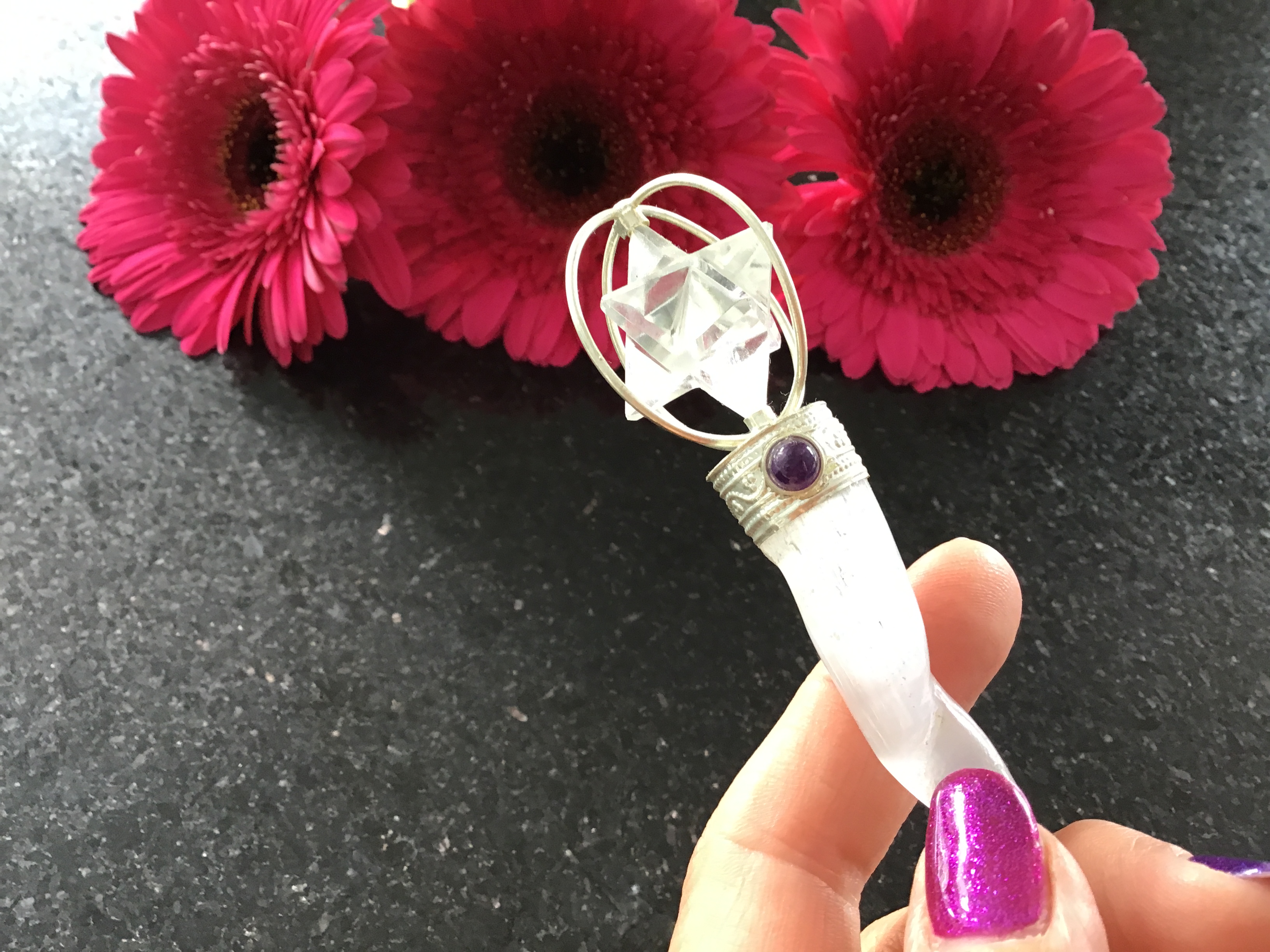 Selenite Wand - Beautifully Carved