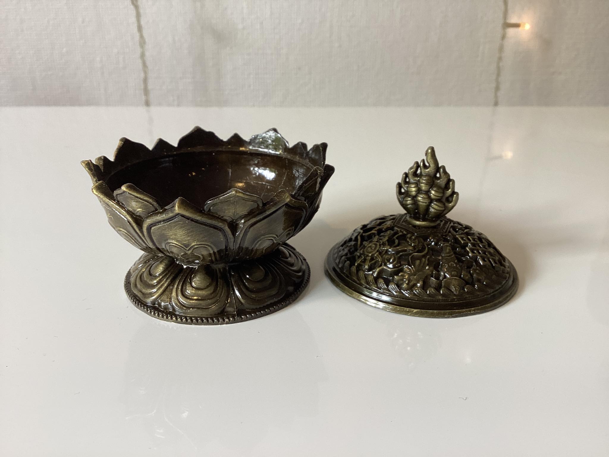 Bronze Lotus Flower Incense Burner