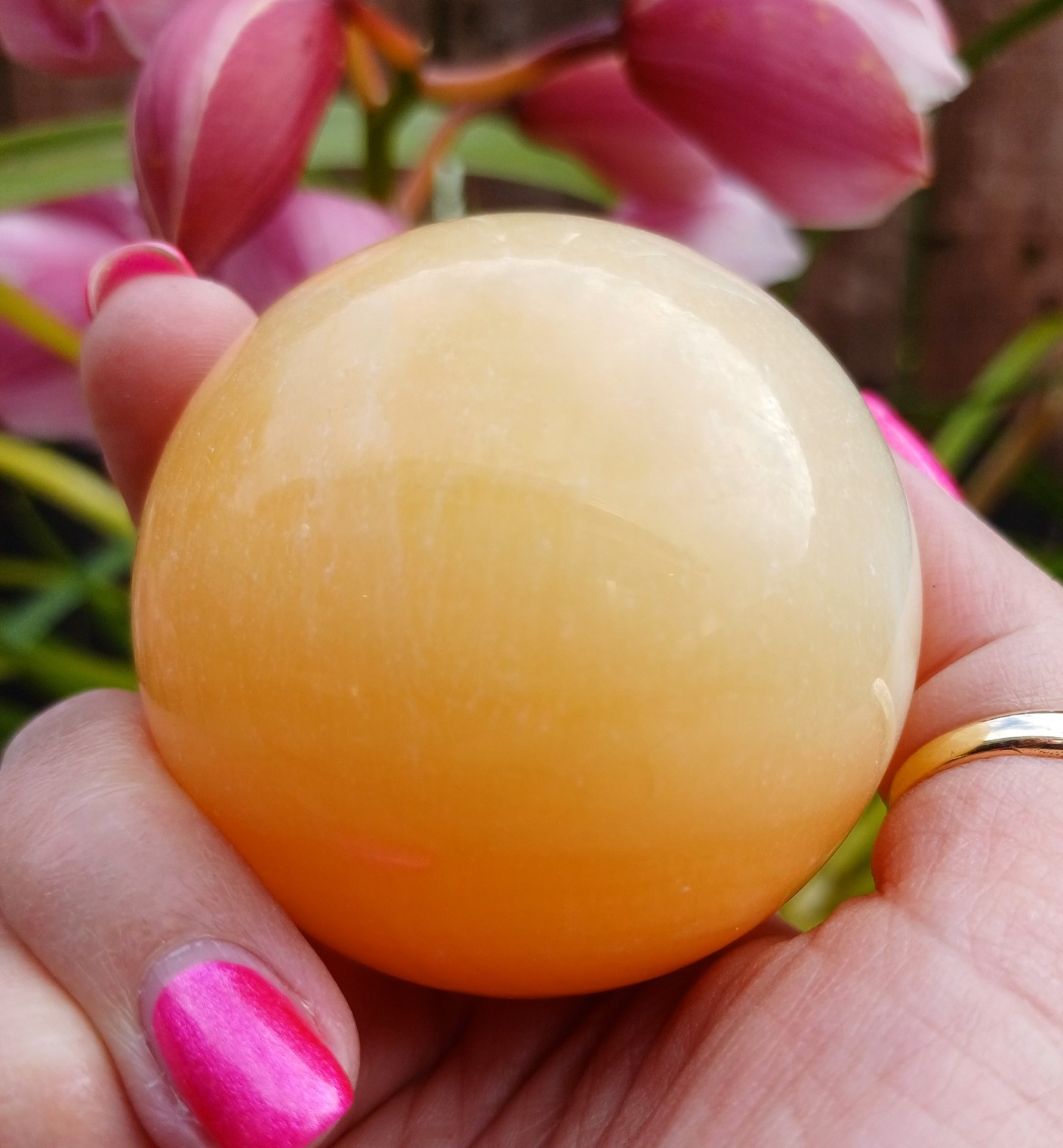 Honey Calcite – Sphere #1