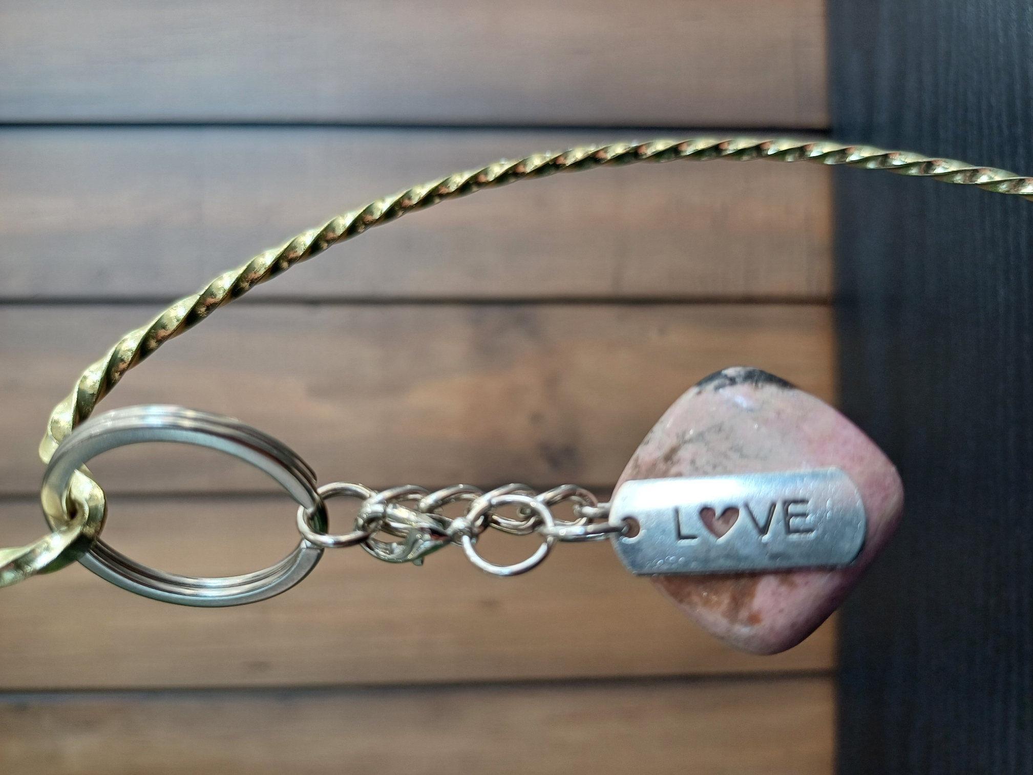 Rhodonite – “Love” – Key Chain