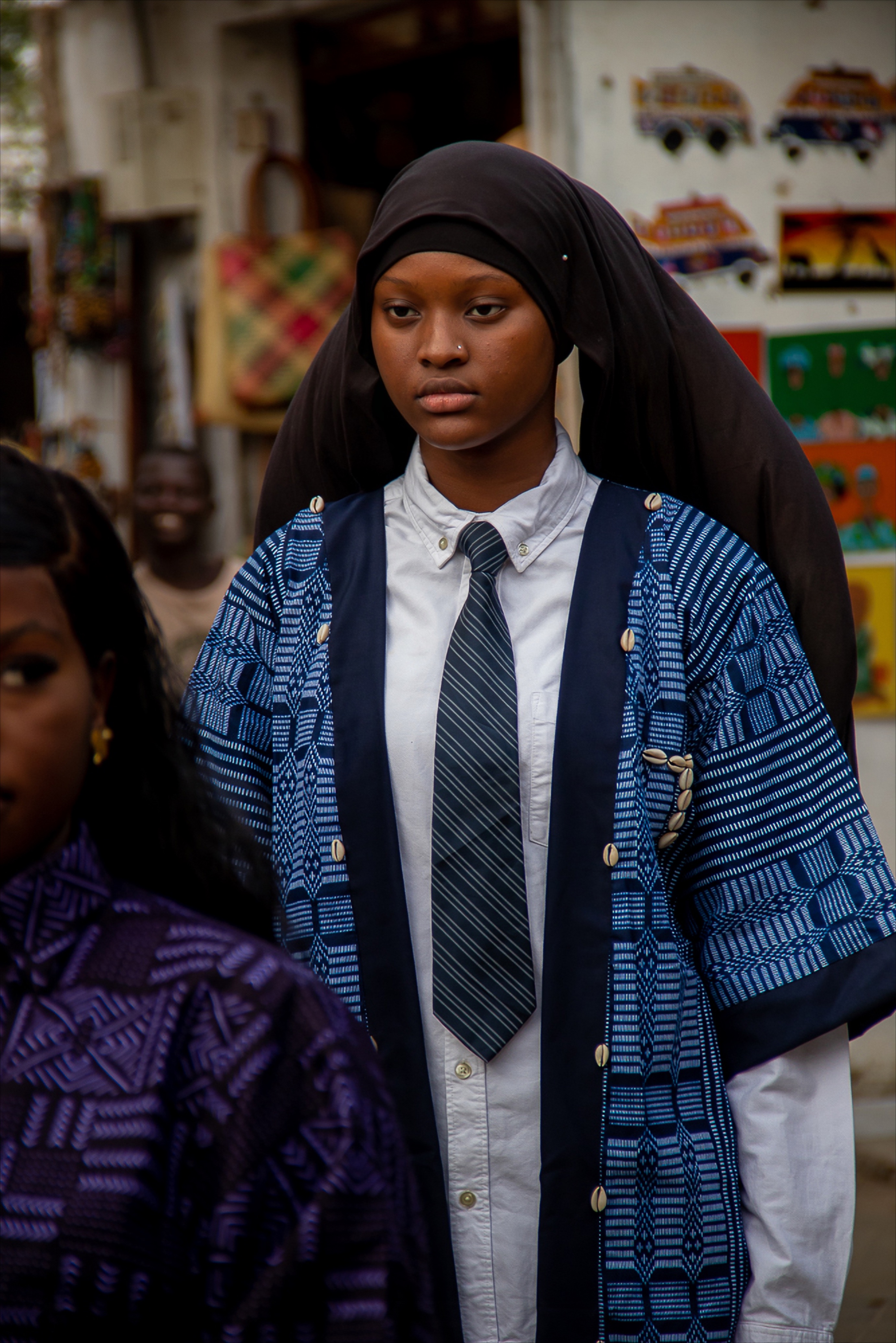 Veste traditionnelle en pagne tissé