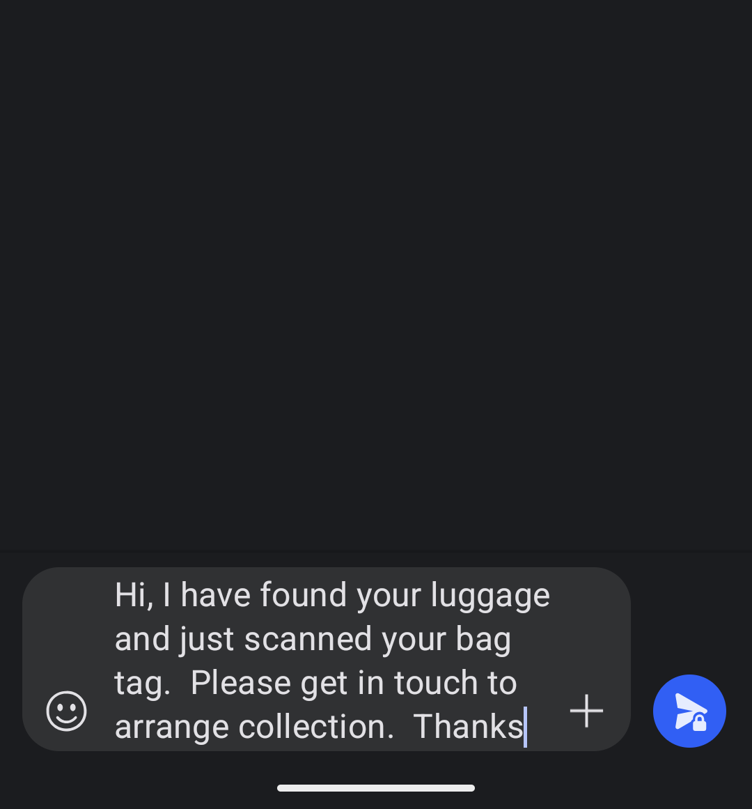 Interactive Leather Luggage Tag.