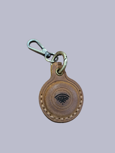 Leather Keychain 'TAP HERE' Interactive Luggage Tag