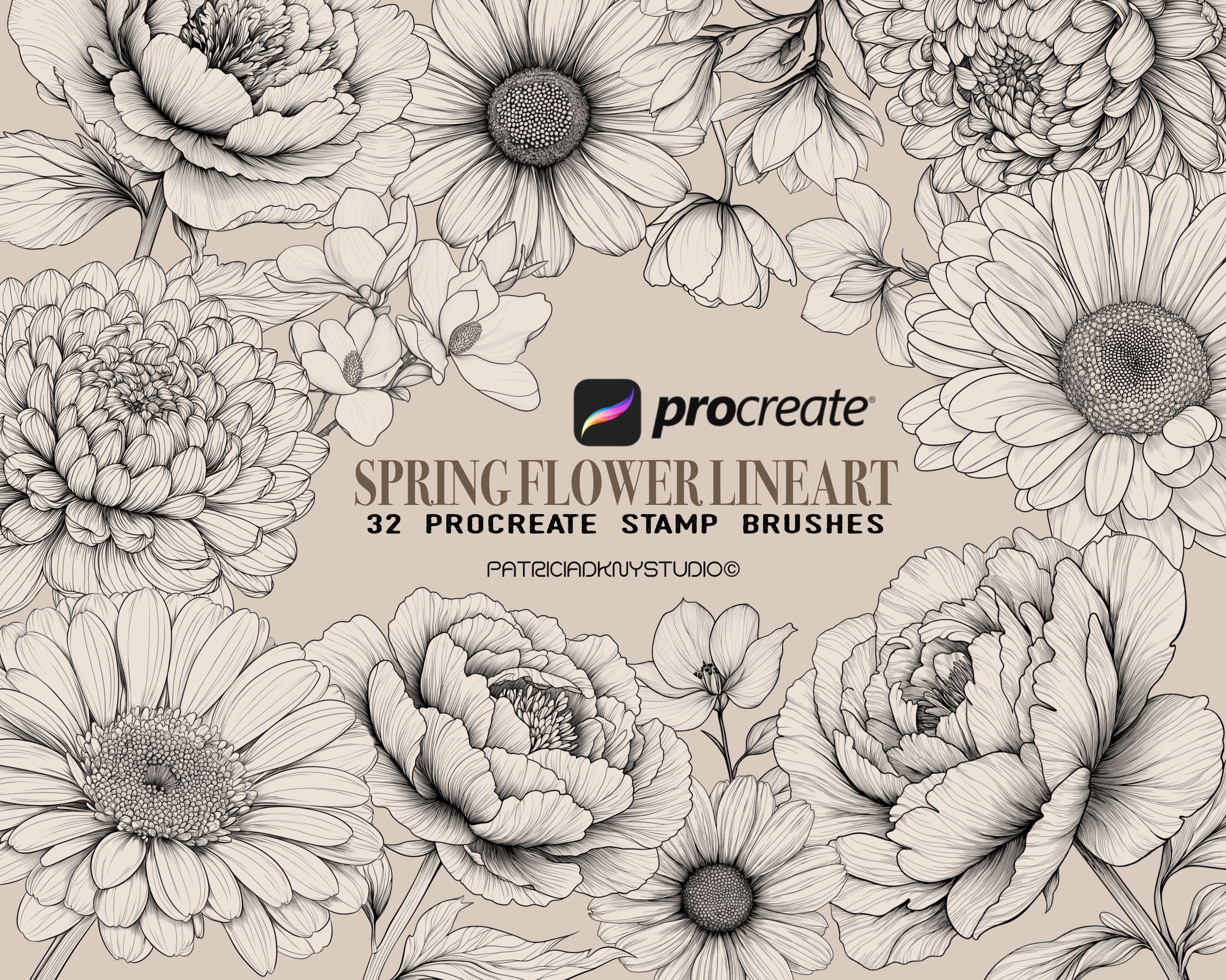 Procreate spring flower brushes