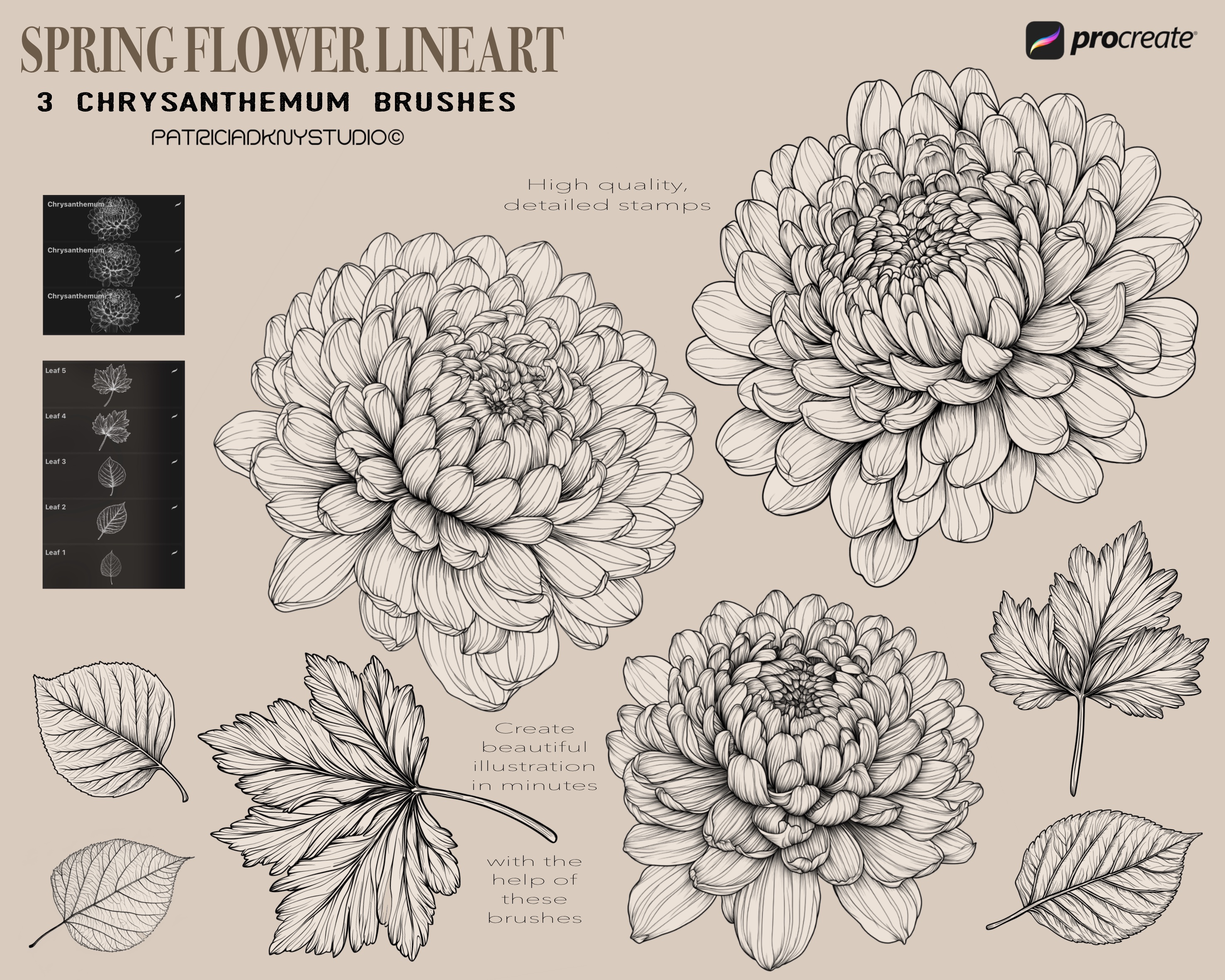 Procreate spring flower brushes