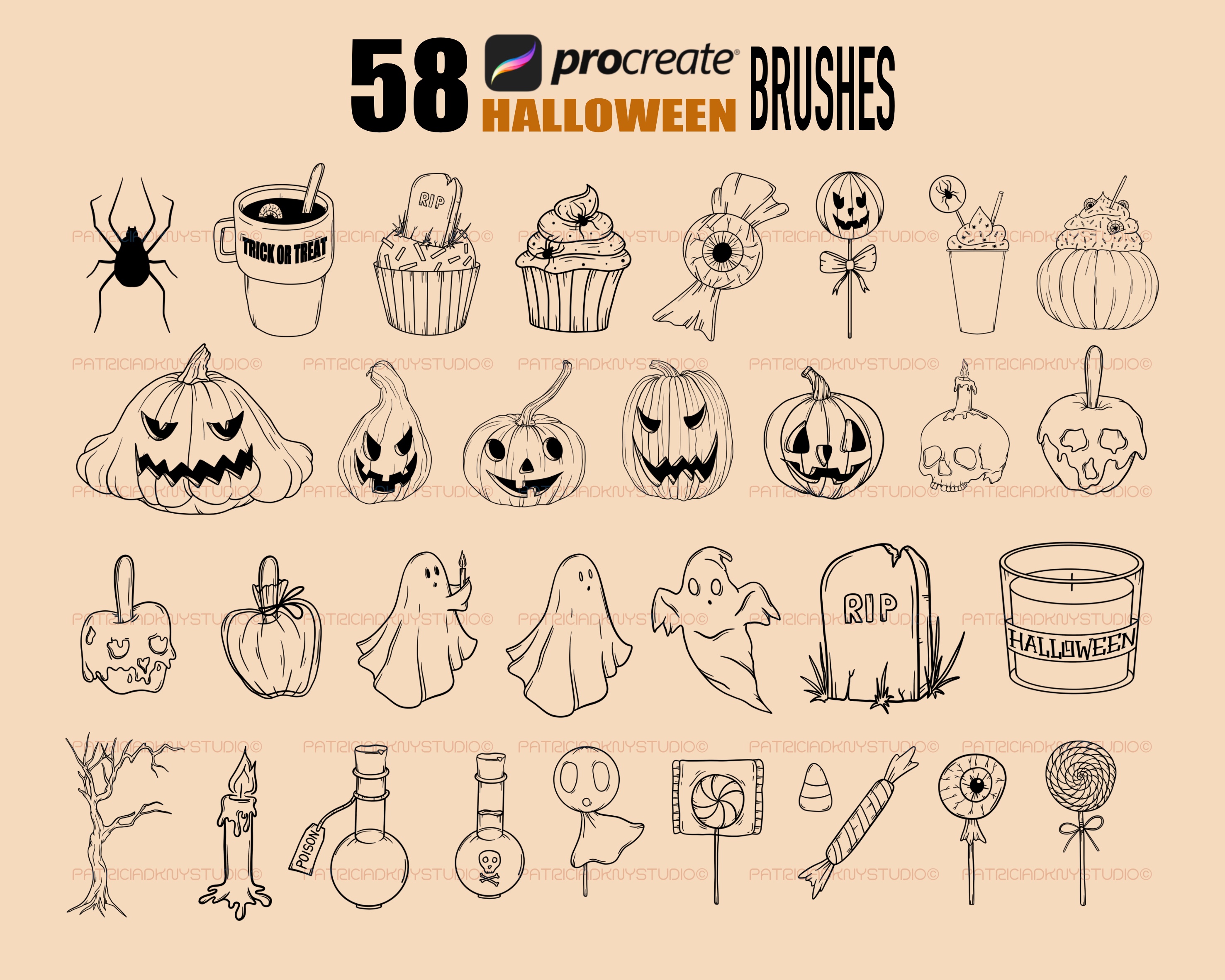 Procreate Halloween Doodle Brushes