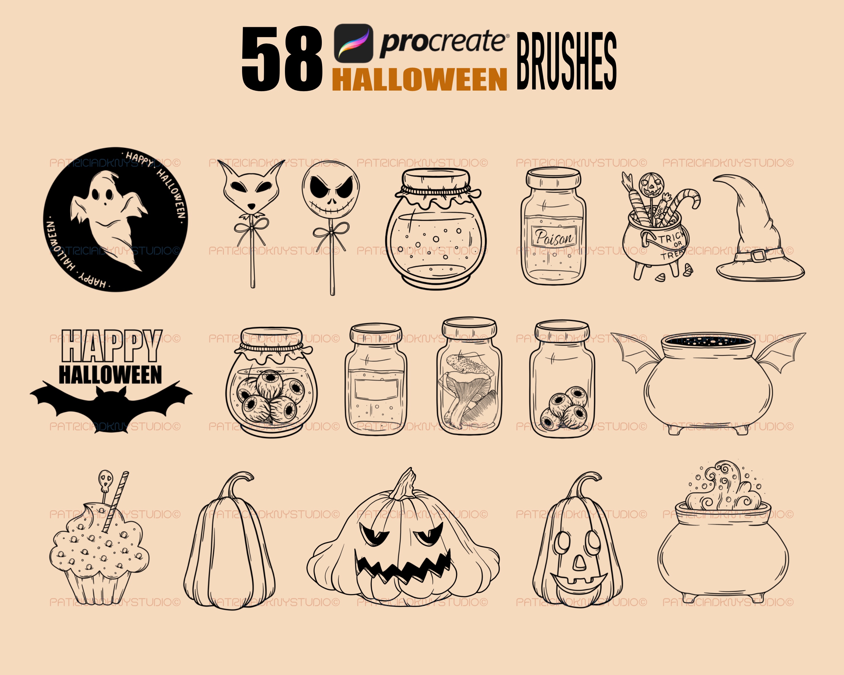 Procreate Halloween Doodle Brushes