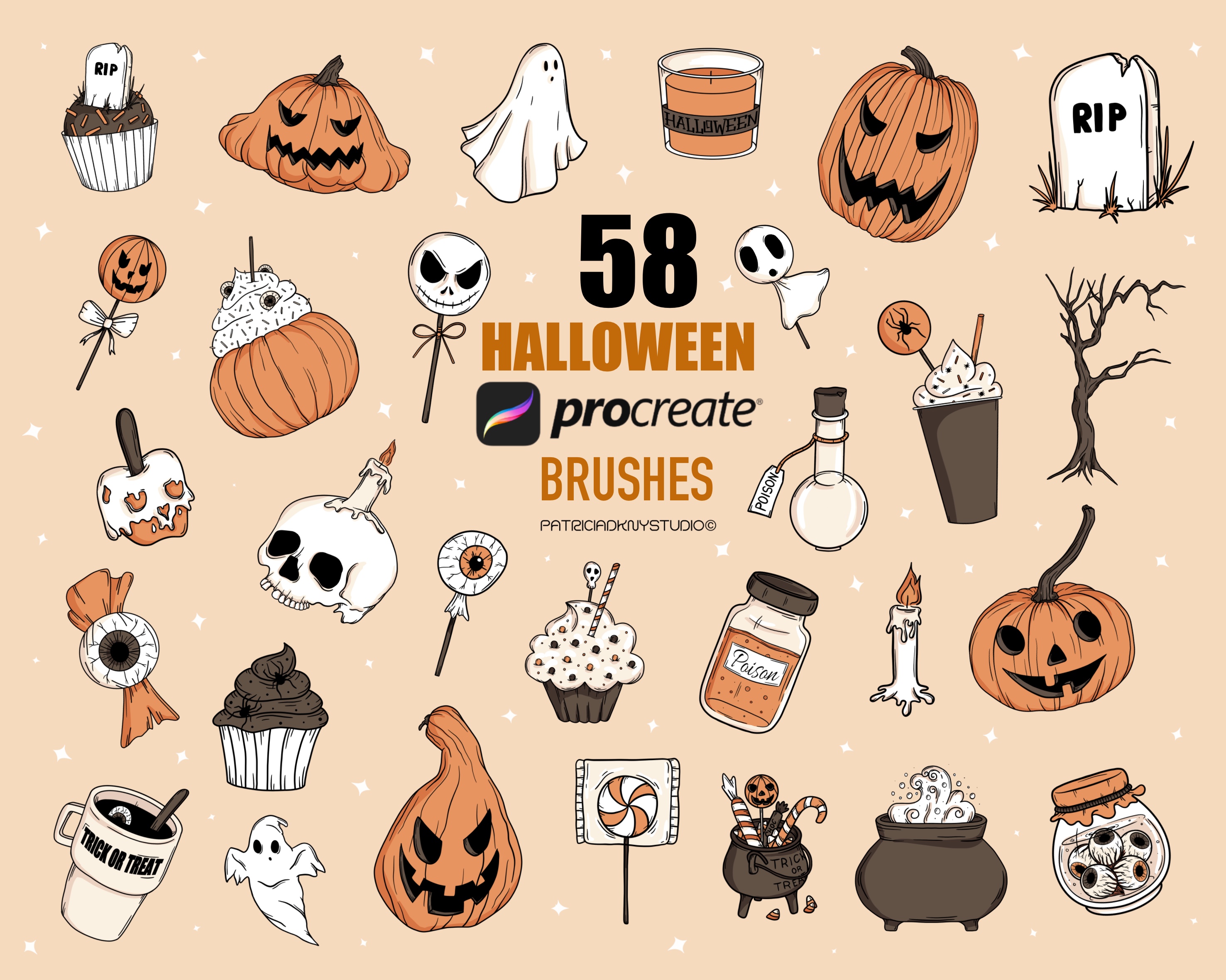 Procreate Halloween Doodle Brushes