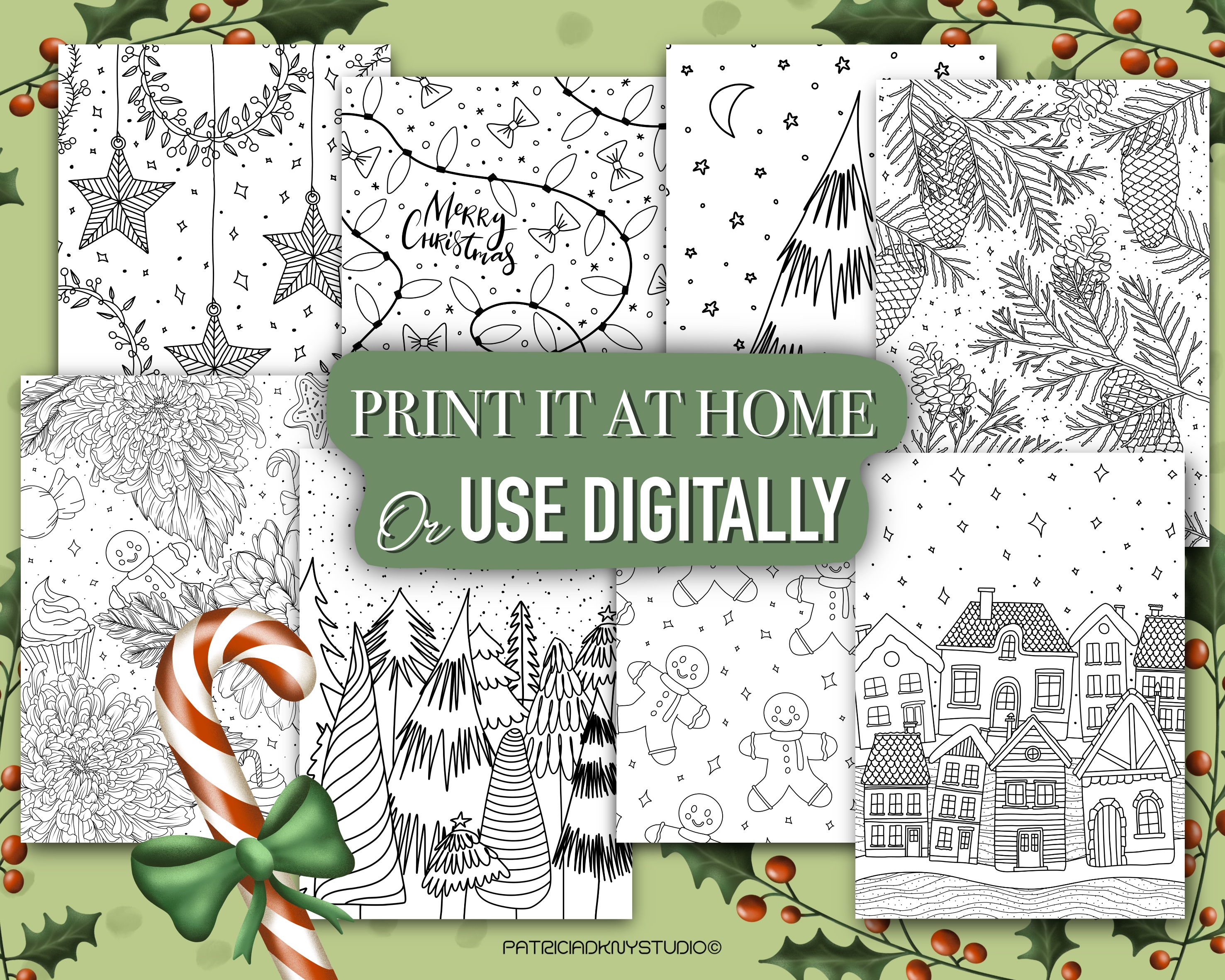 Christmas Themed Coloring Book