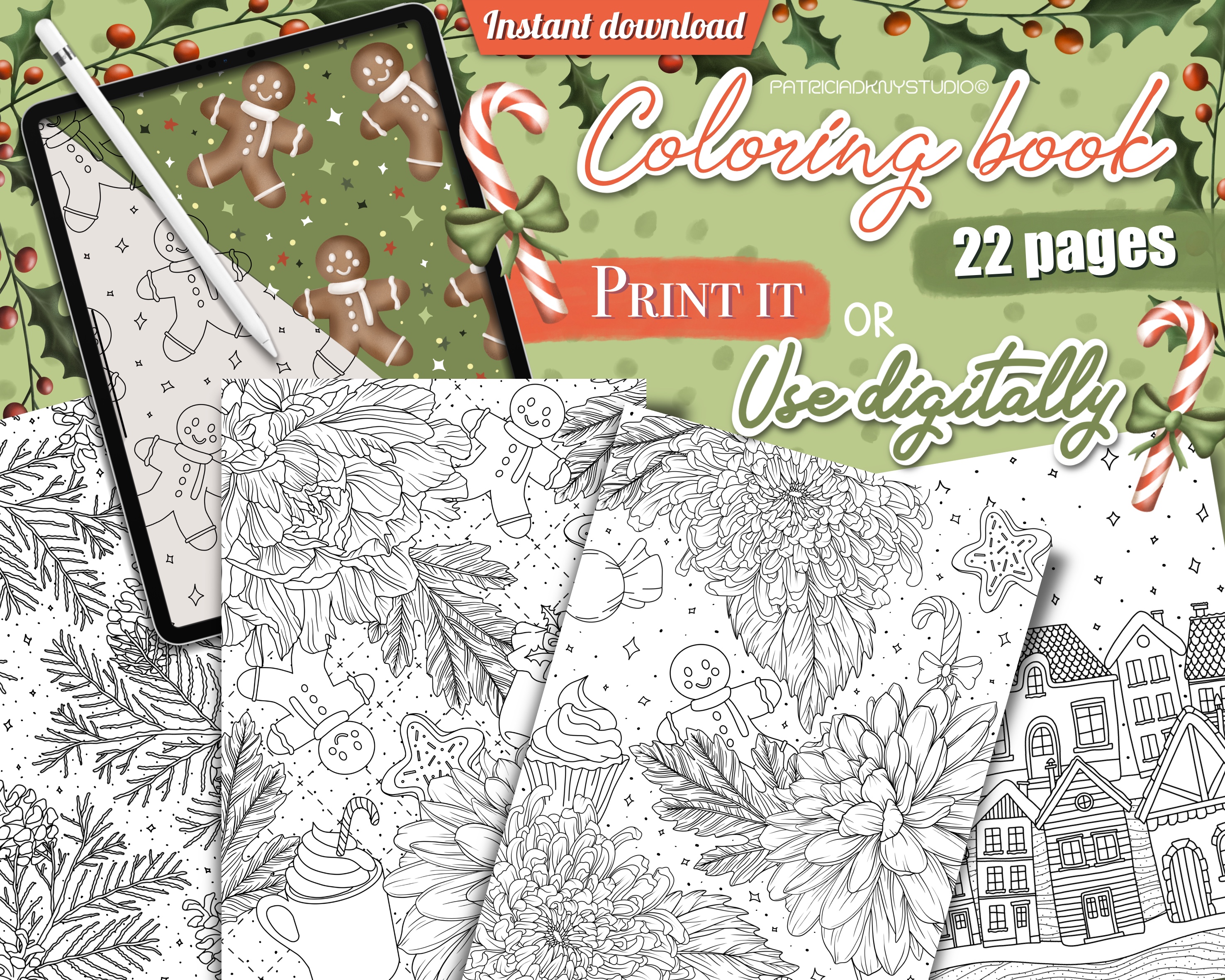 Christmas Themed Coloring Book