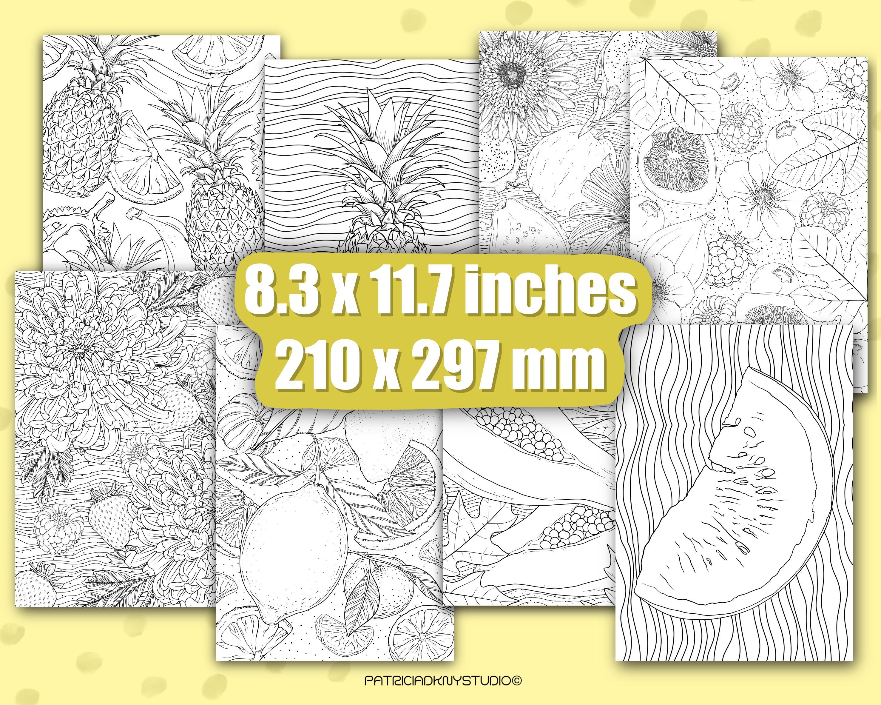 Summer Fruit Coloring Book