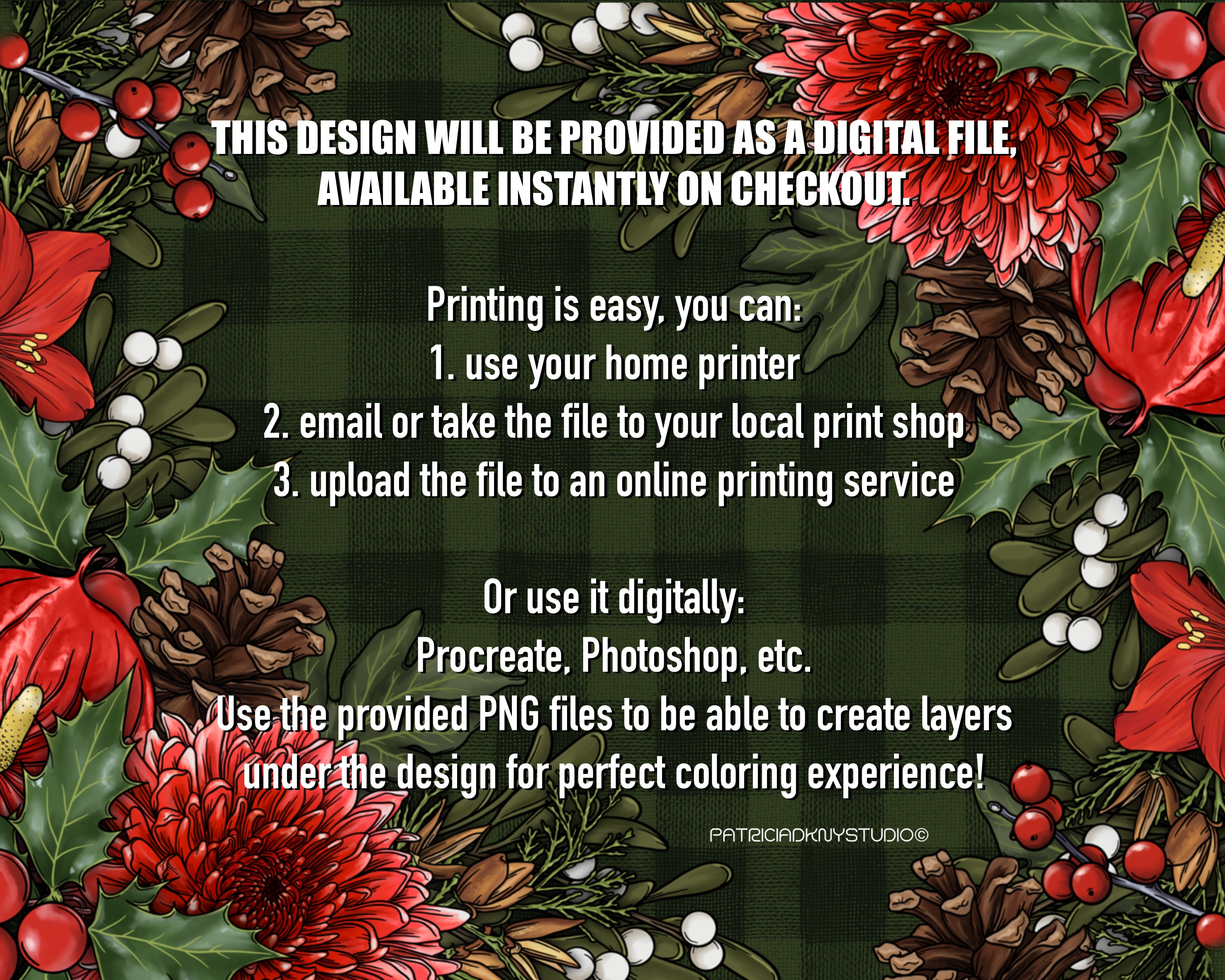 Winter Plants Coloring Book