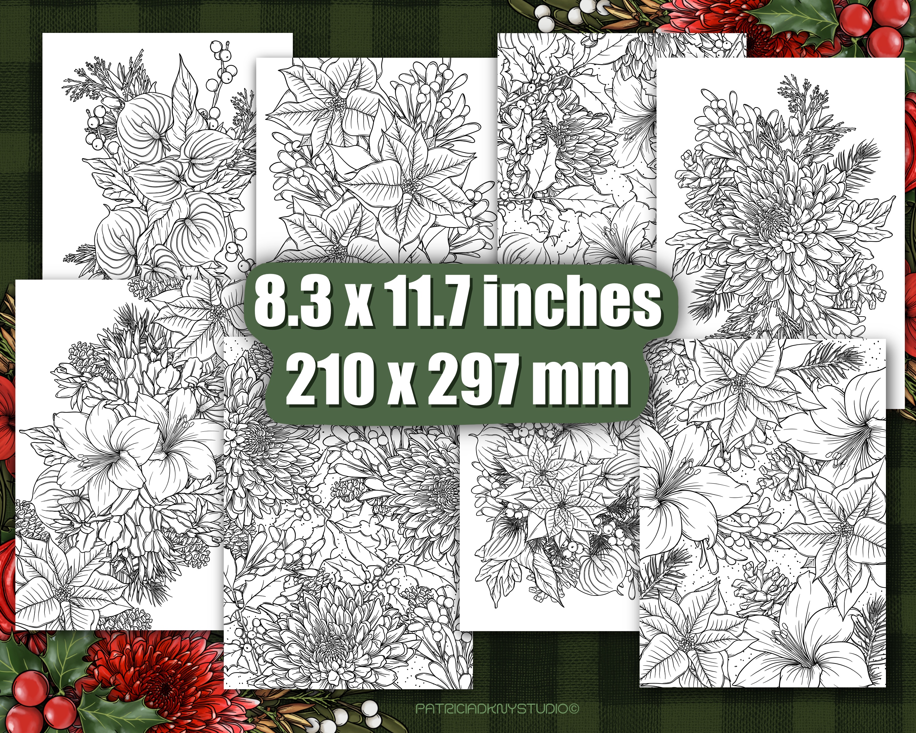 Winter Plants Coloring Book