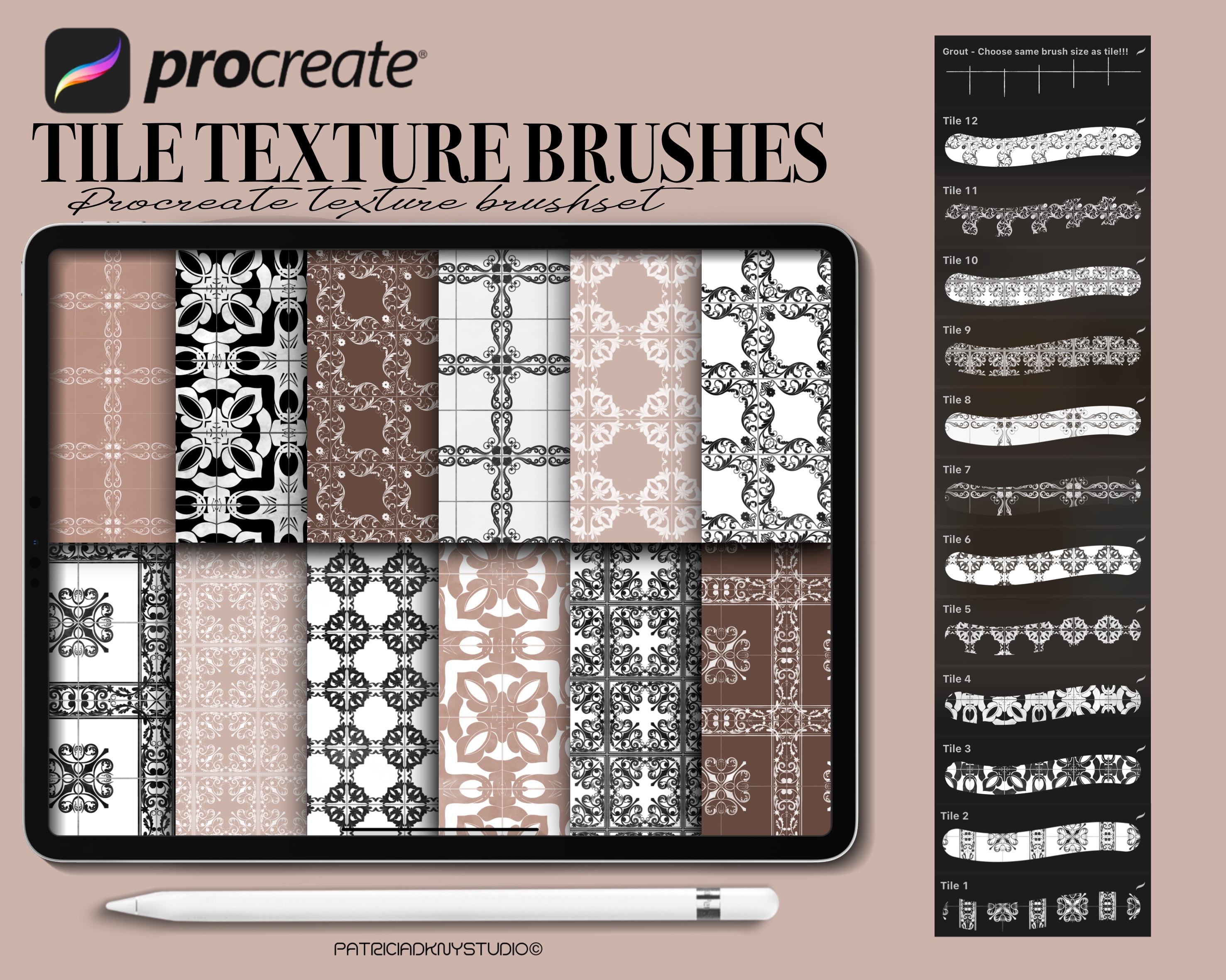 Procreate Tile Texture Brushes