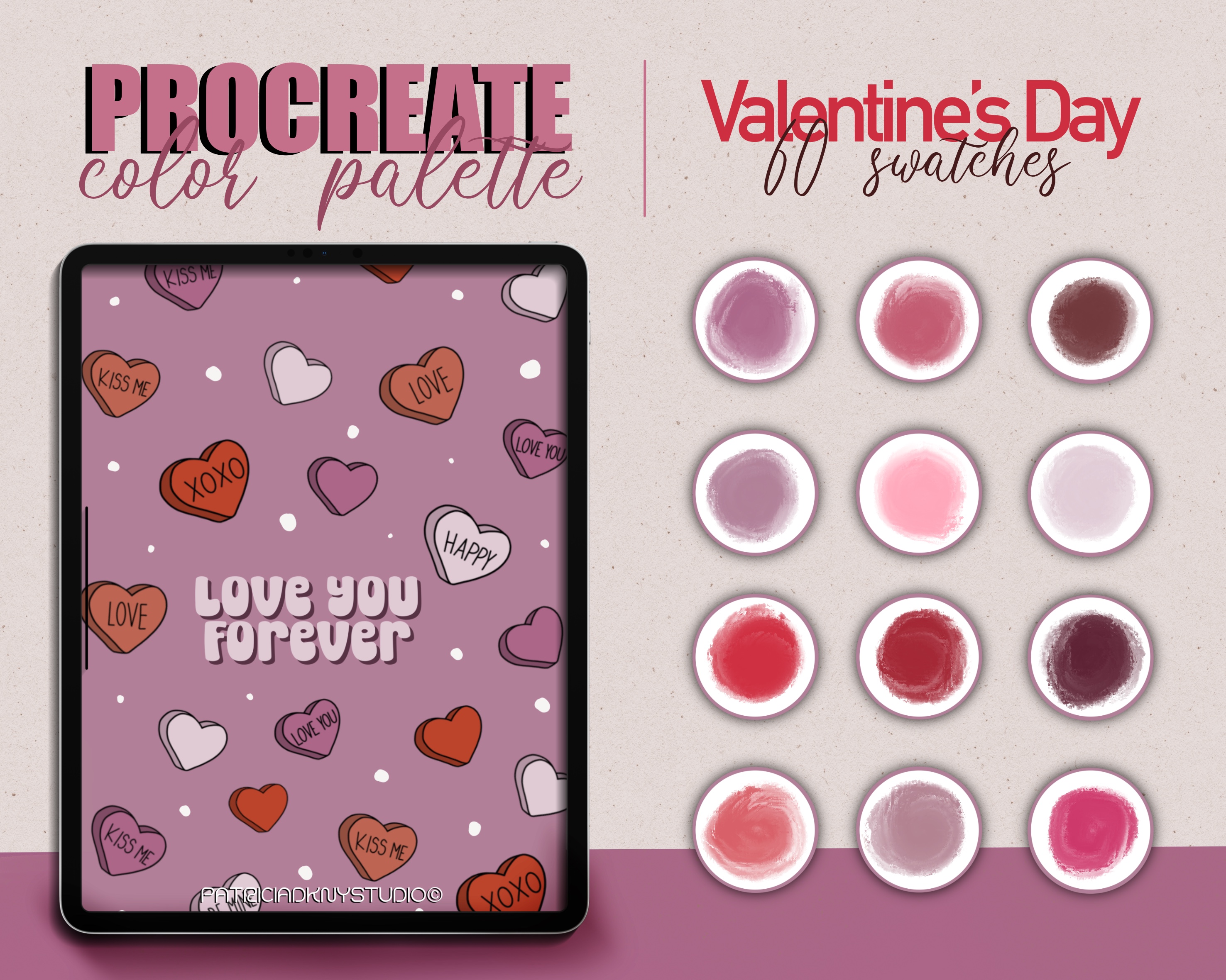 Procreate Valentine’s Day Color Palette