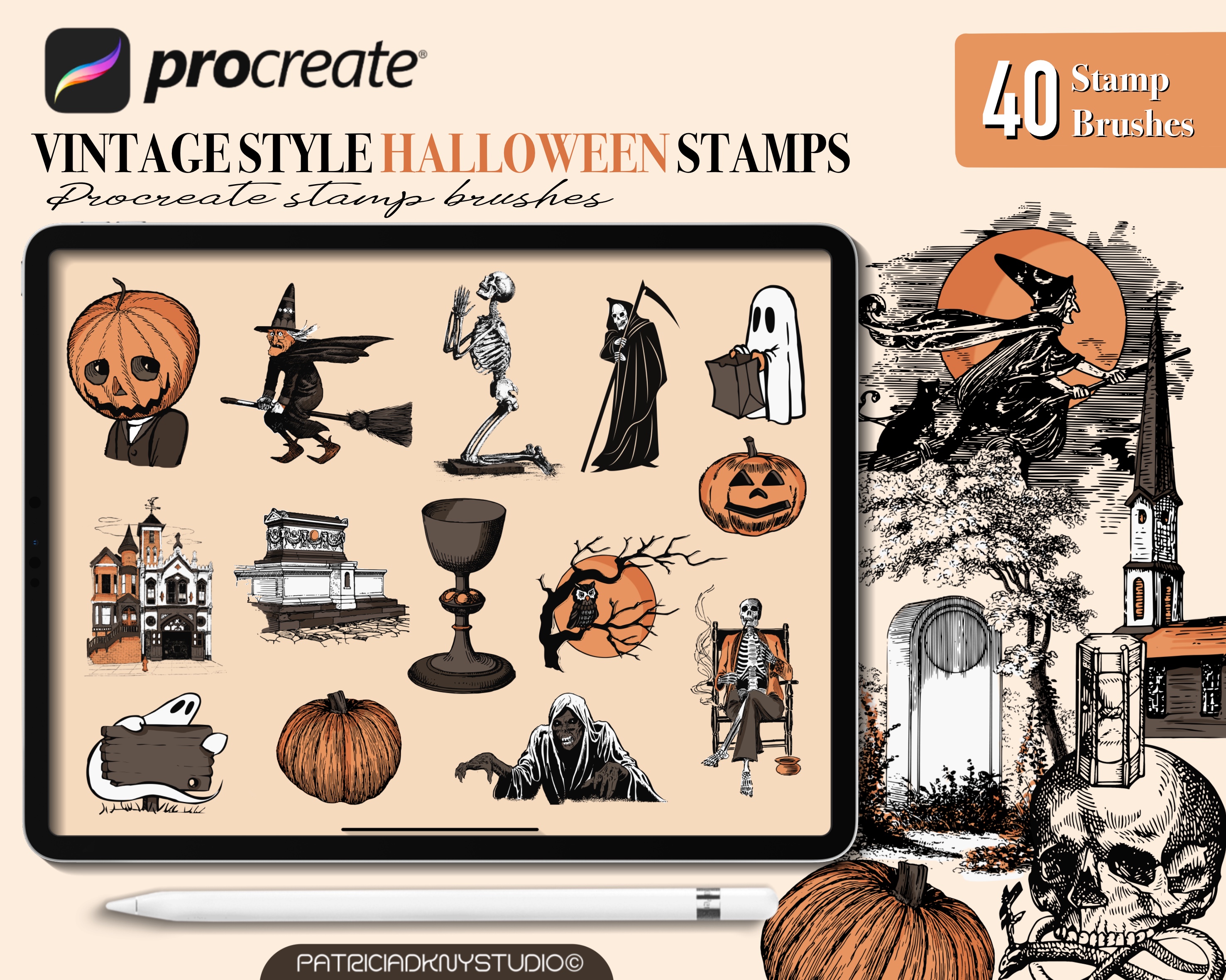 Procreate Vintage Halloween Brushes