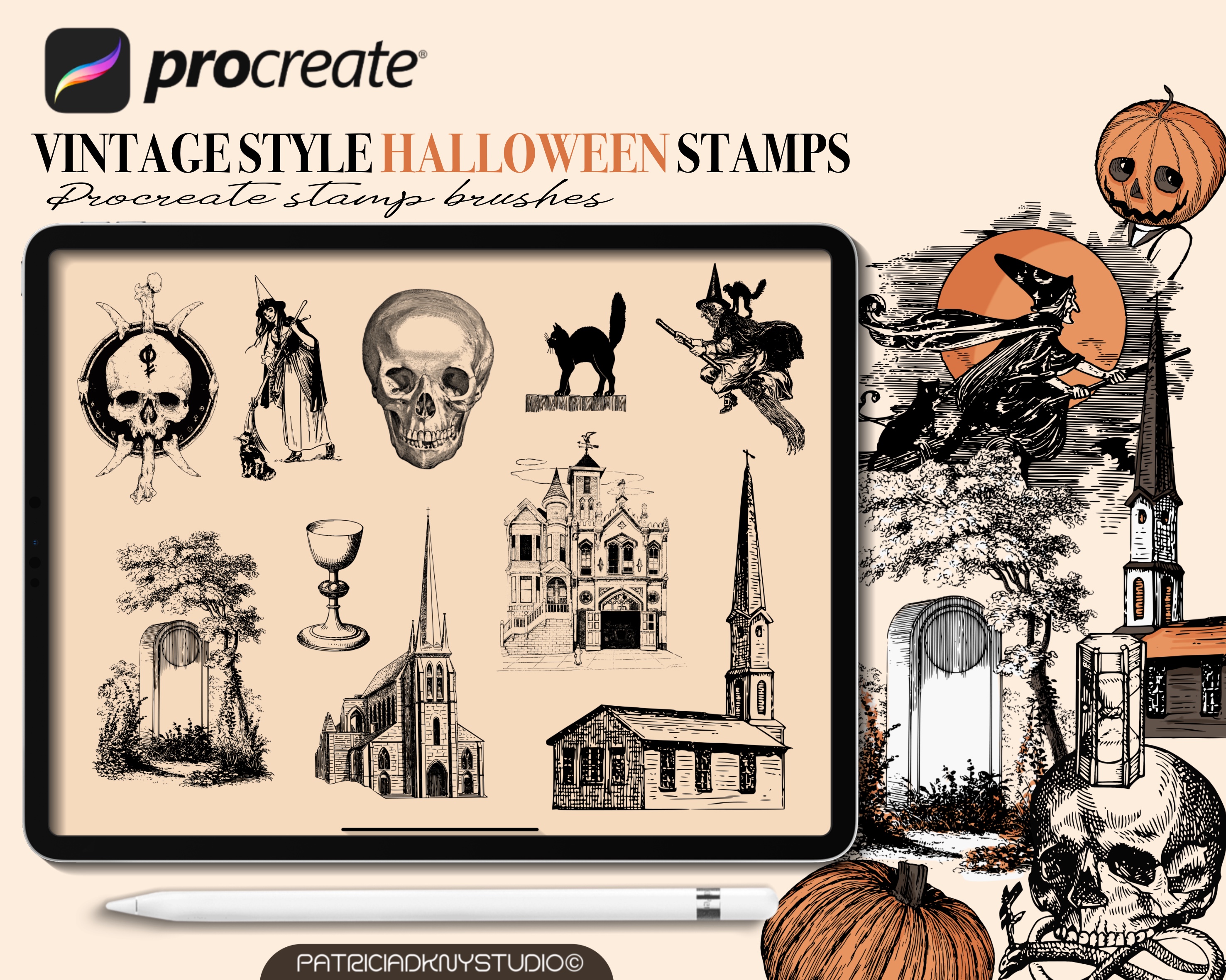 Procreate Vintage Halloween Brushes