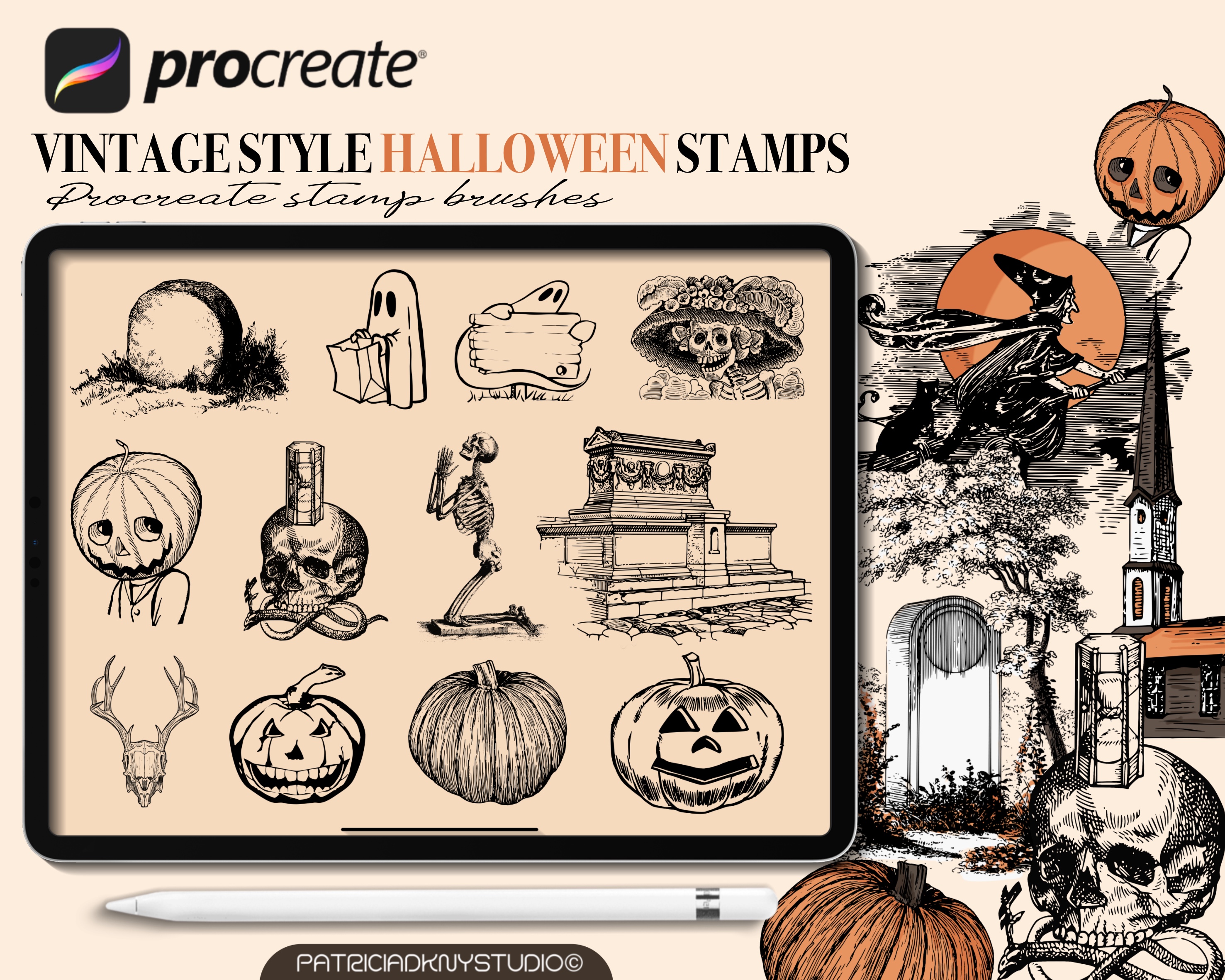 Procreate Vintage Halloween Brushes